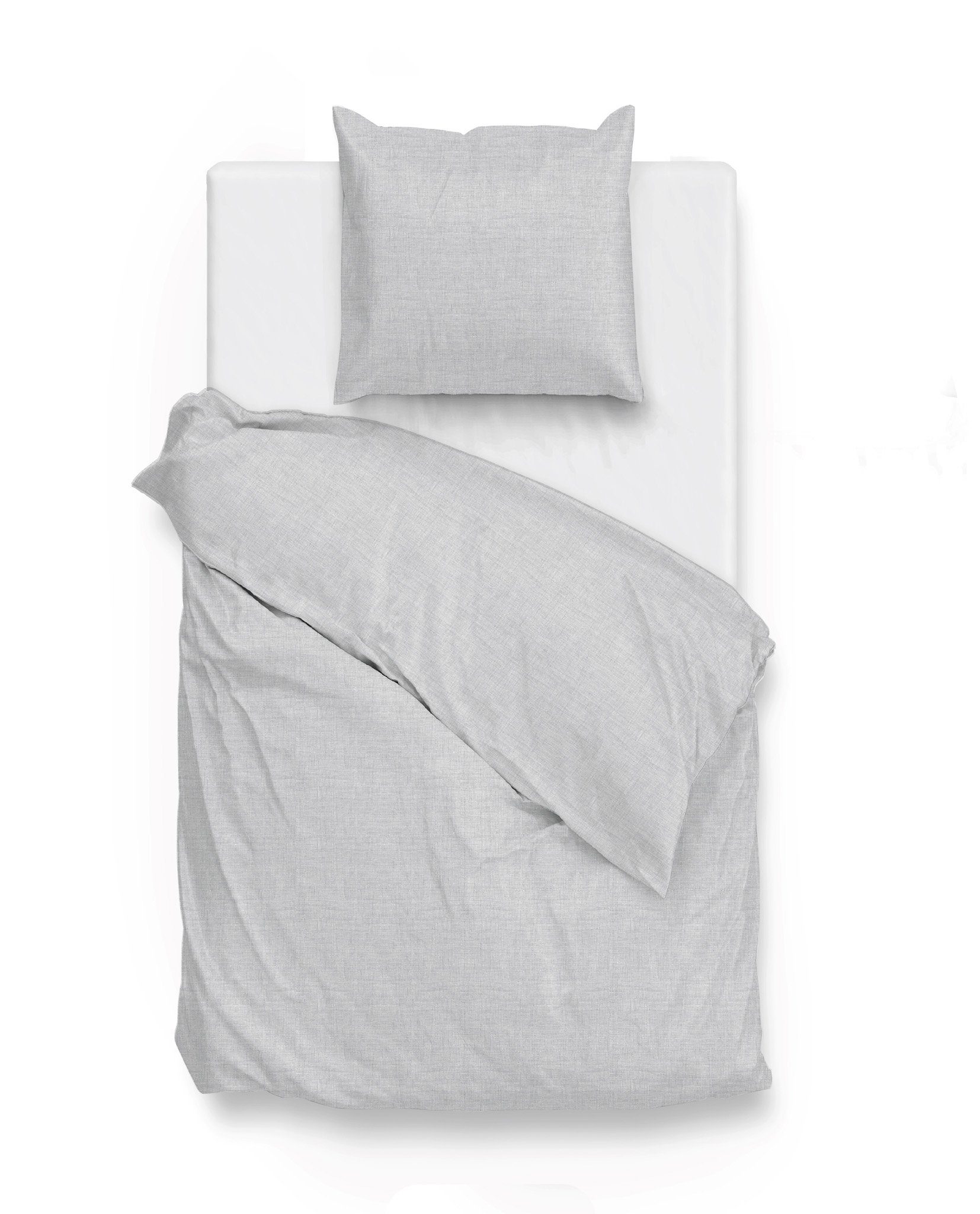 ZO HOME Bettwäsche Lino 1 200x200cm 80x80cm Dove Grey, Bettbezug Kopfkissenbezug Set kuschelig weich hochwertig. € 54,95, (€ 54,95 pro 1 Stk).