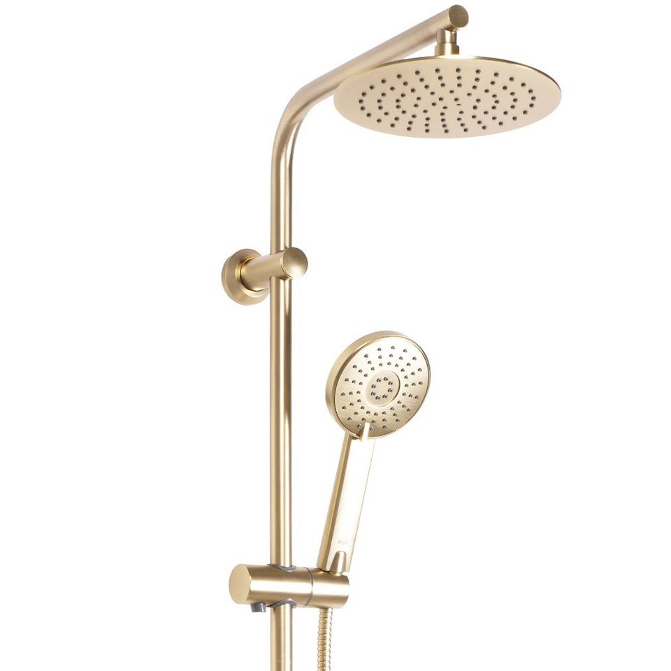 Thumbnail - wohnwerk.idee Duschsystem Duschgarnitur mit Thermostat Bliss Matt Gold, 2 Strahlart(en)