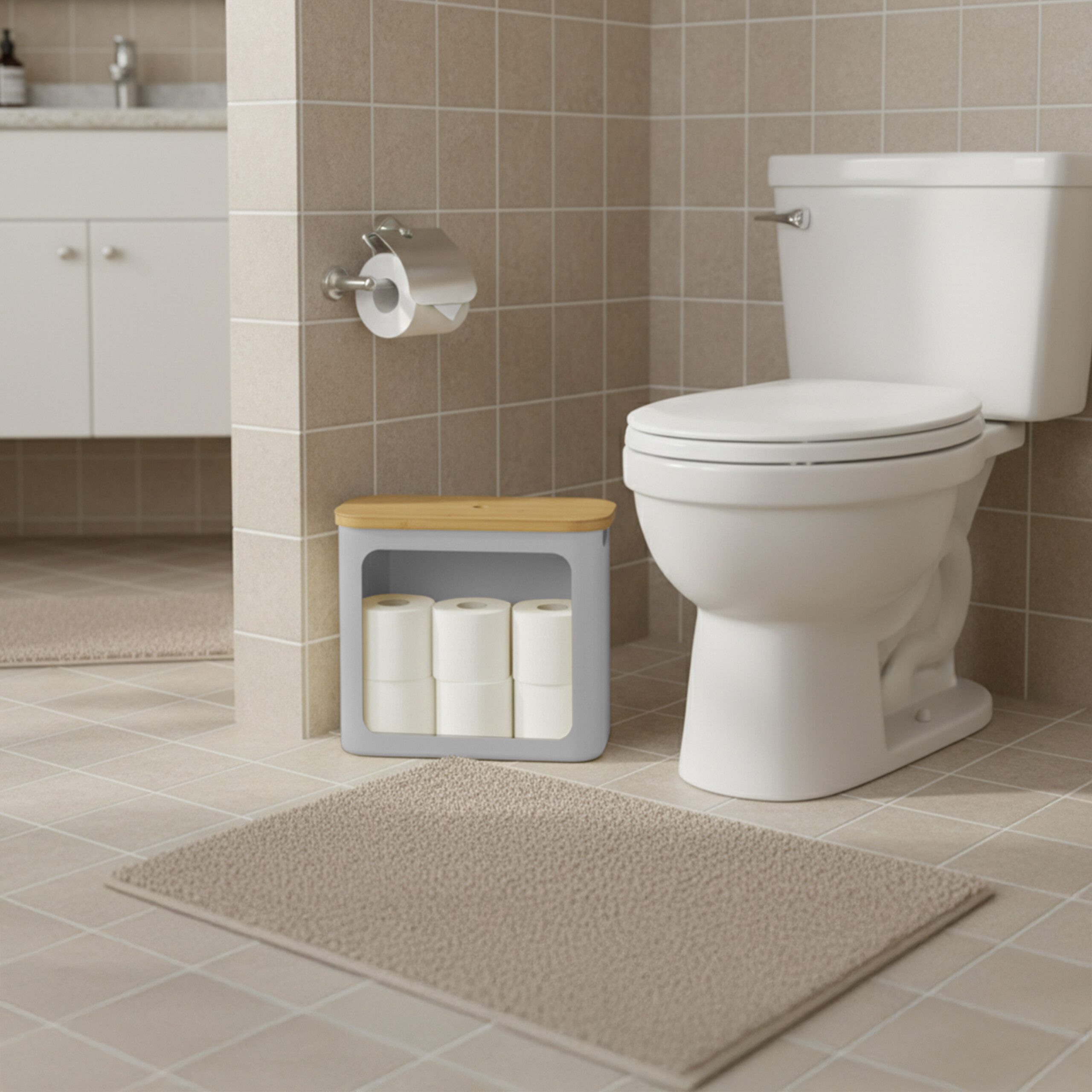relaxdays Toiletten-Ersatzrollenhalter Toilettenpapier Aufbewahrung 12 Roll günstig online kaufen