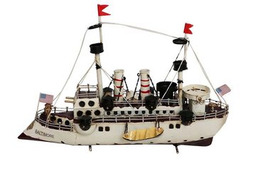 Aubaho Modellboot Modellschiff Baltimore Cruiser USA 1890 Schiff Metall Antik-Stil kein
