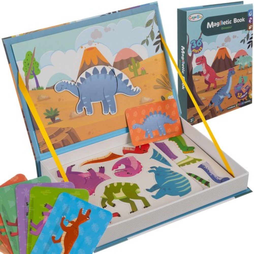 ISO TRADE Puzzle Magnetpuzzle Dinosaurier, 36 Puzzleteile, beschichtetem Papier und einem starken Magneten