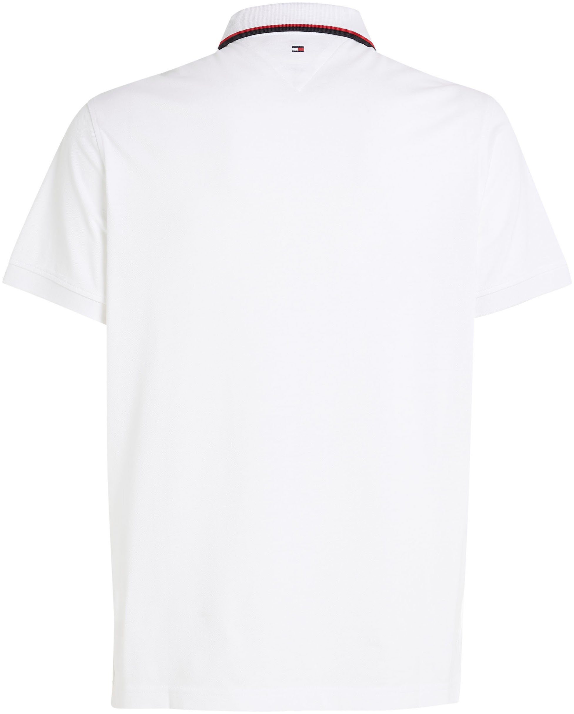 Tommy Hilfiger POLO Logotape White Poloshirt LOGO mit REG LOVE am BRAND Kragen