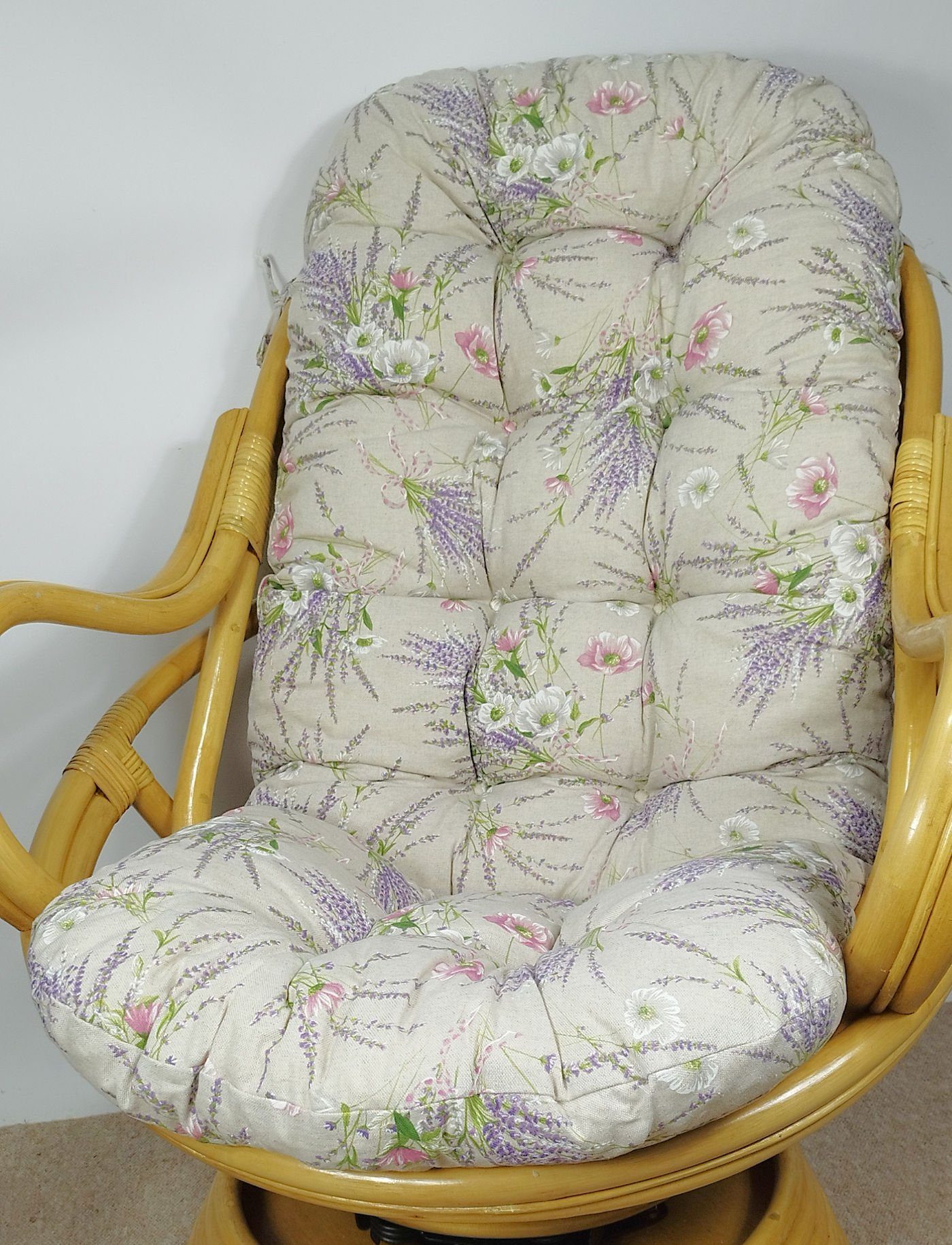 Rattani Sesselauflage Polster für Rattan Schaukelstuhl Drehsessel L 135 cm Color Lavendel | Sessel-Erhöhungen