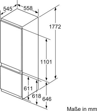 BOSCH Einbaukühlgefrierkombination 6 KIS87ADD0, 177,2 cm hoch, 55,8 cm breit