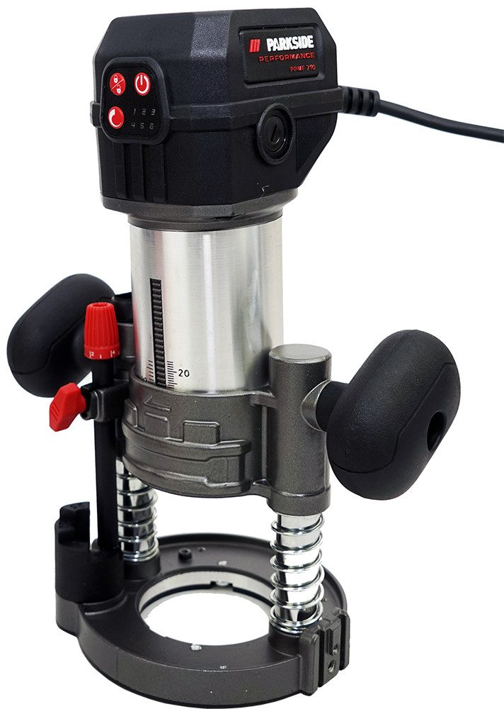 PARKSIDE PERFORMANCE® Kantenfräser Elektro Fräse Multifräse PPMF 710 Oberfräse Winkelfräse, Leerlaufdrehzahl: 10000–34000 min-1