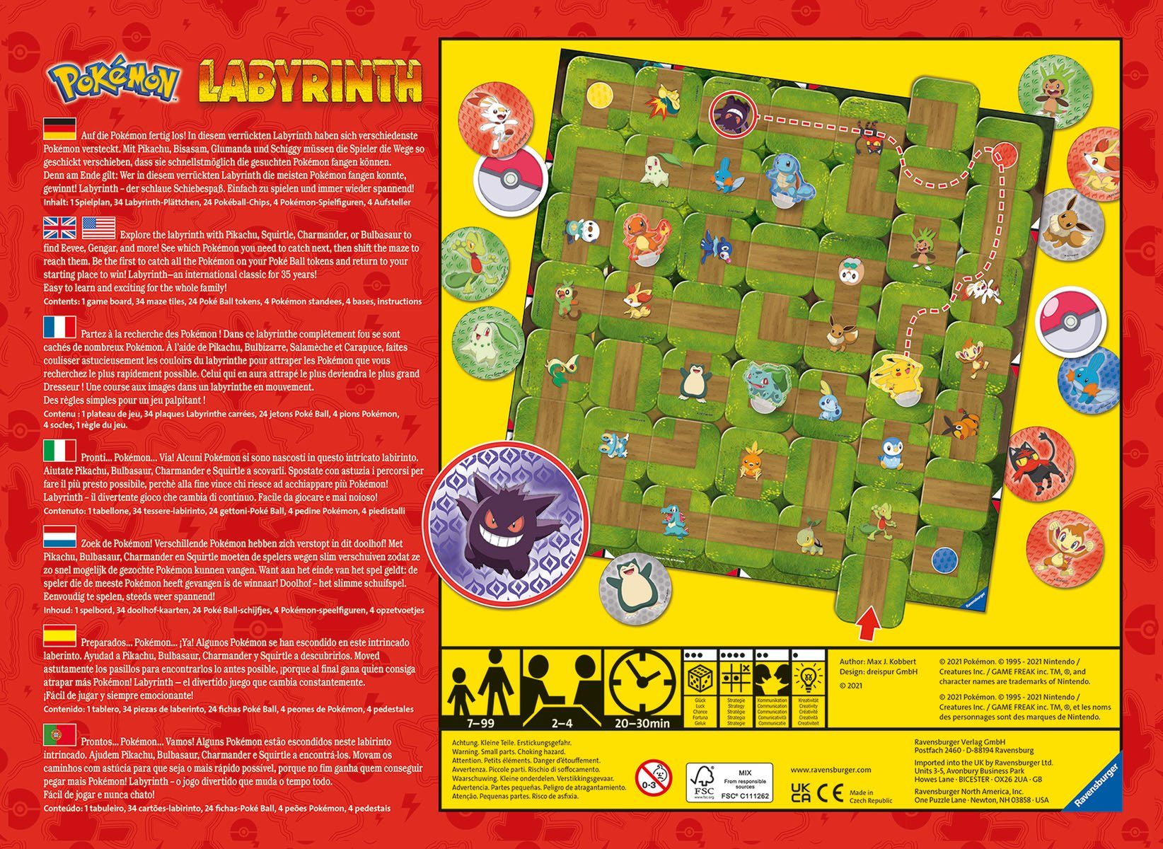 - Labyrinth, Made Ravensburger Pokémon Wald - Europe Spiel, schützt Familienspiel weltweit; in FSC®