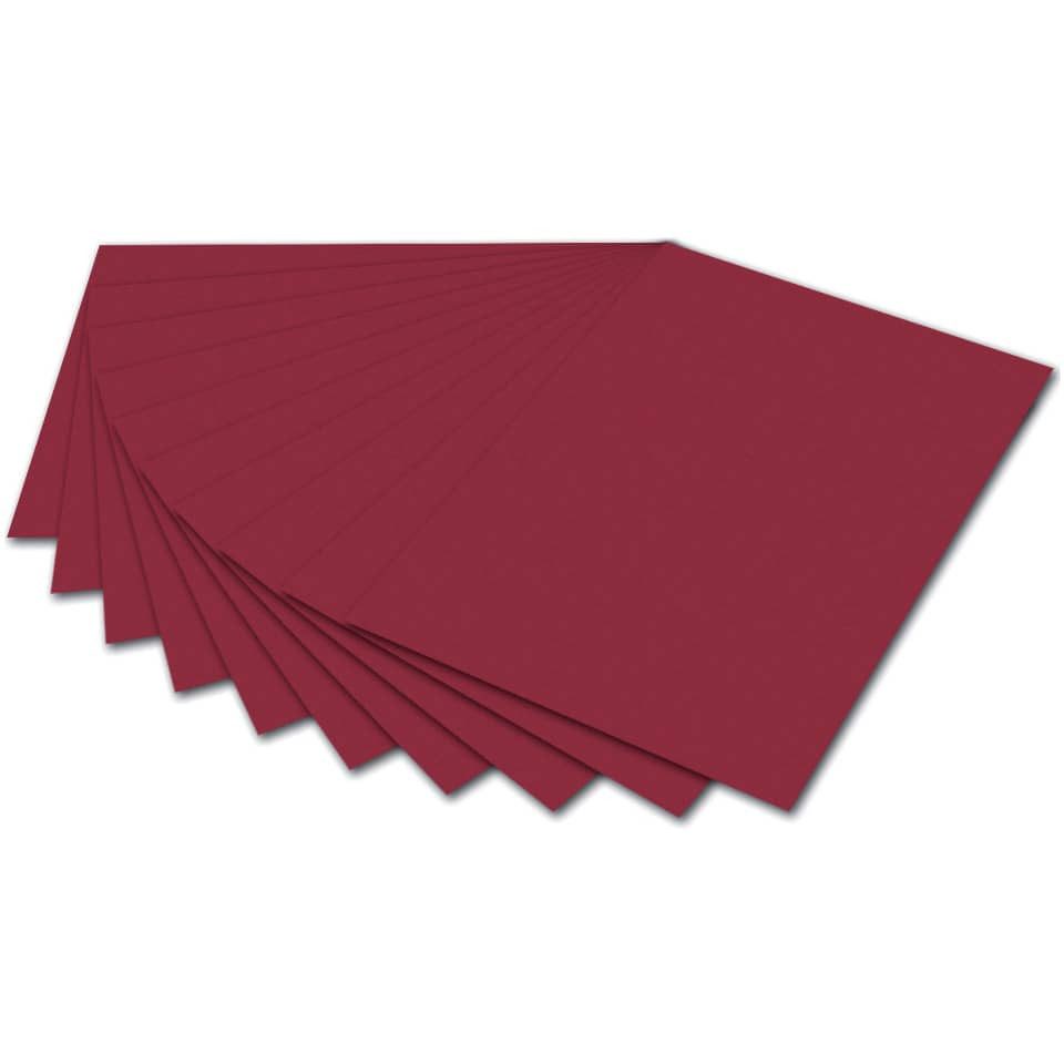 Folia Bastelkartonpapier 100x Folia 6422 Tonpapier A4 dunkelrot