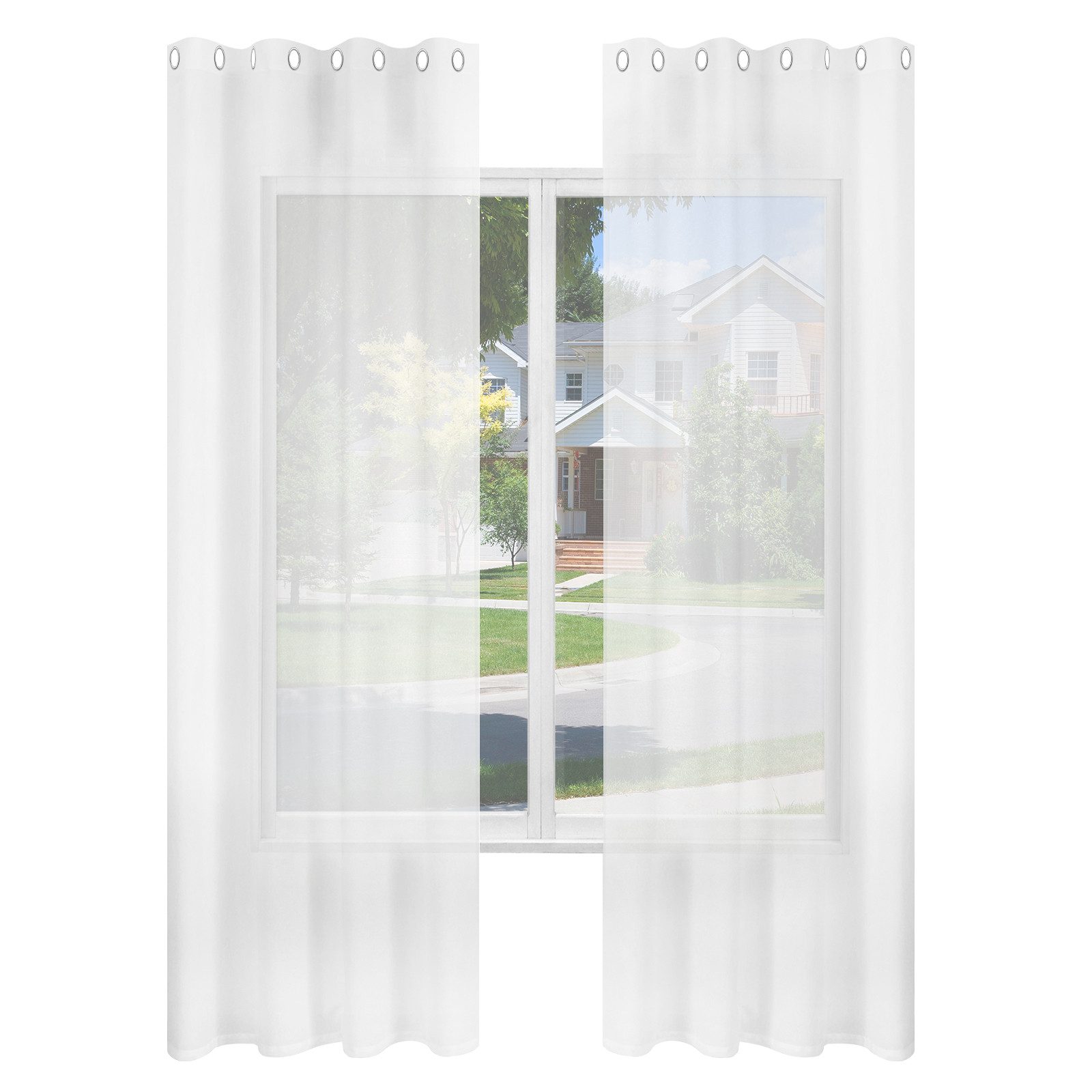 Woltu Gardine, Ösen (2 St), halbtransparent, günstig online kaufen