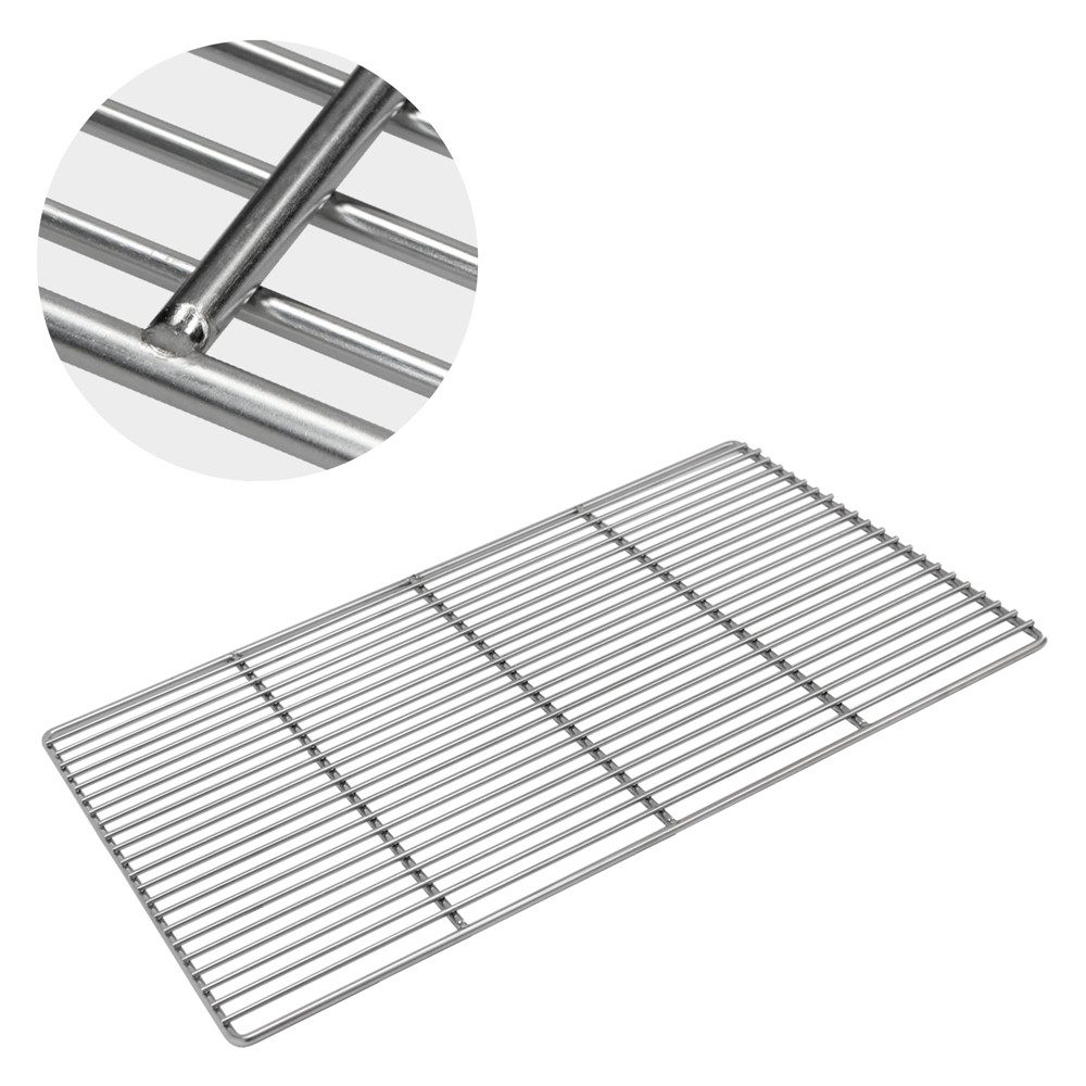 ECD Germany Grillrost Grill aus Edelstahl mit abnehmbaren Griffen robust & rostfrei für BBQ, Grillplatte 54x34cm Rechteckig für Gasgrill Holzkohlegrill Feuerste – Bild 3 von 5