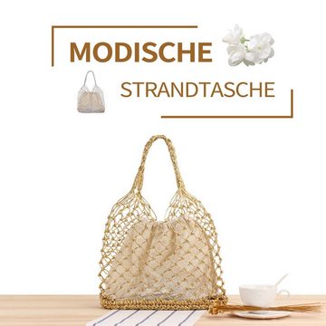 Daisred Schultertasche Umhängetaschen neue Stroh-Baumwollfaden-gewebte Tragetasche