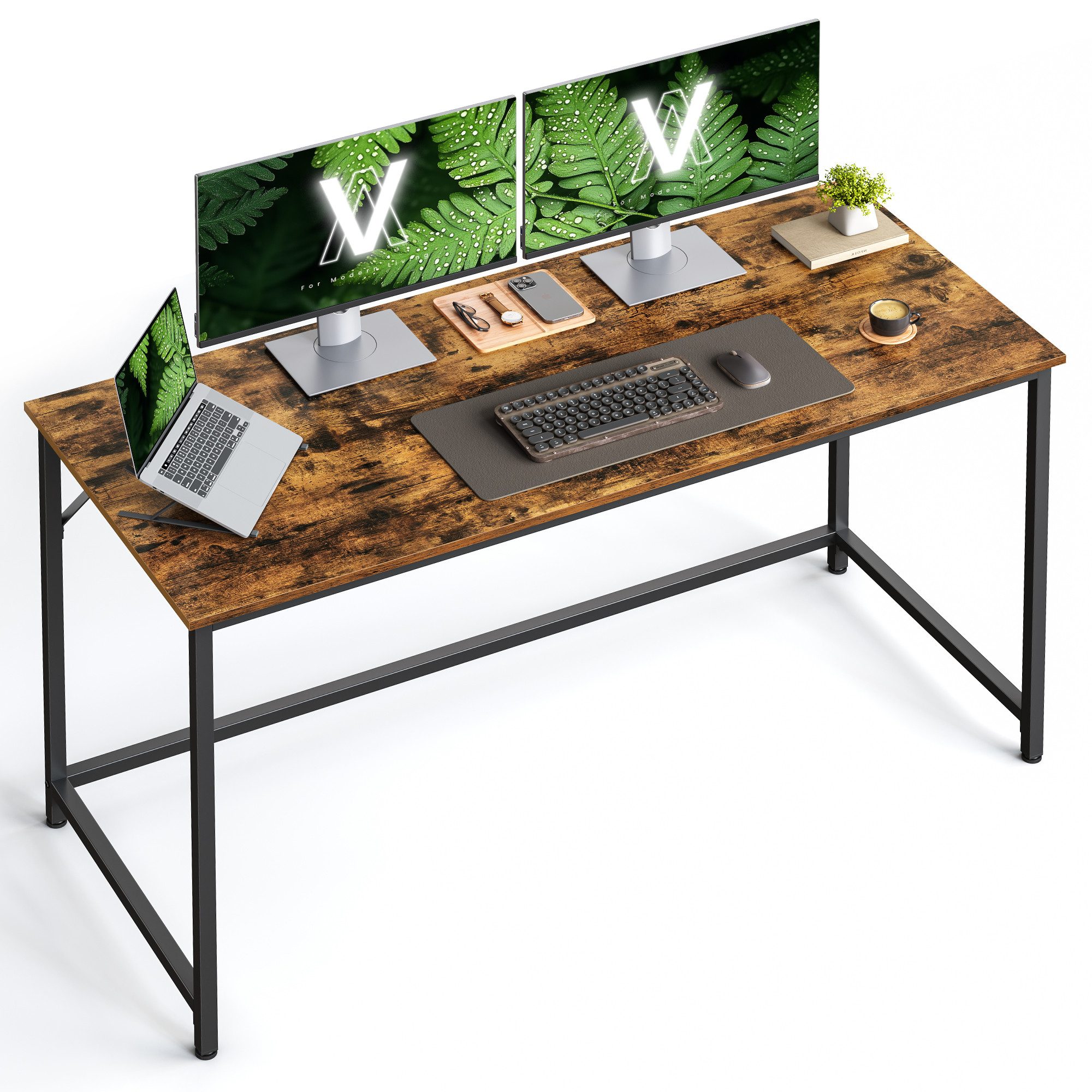 VASAGLE Schreibtisch Computertisch, Bürotisch, 80/100/120/135/160 cm, moderner Stil