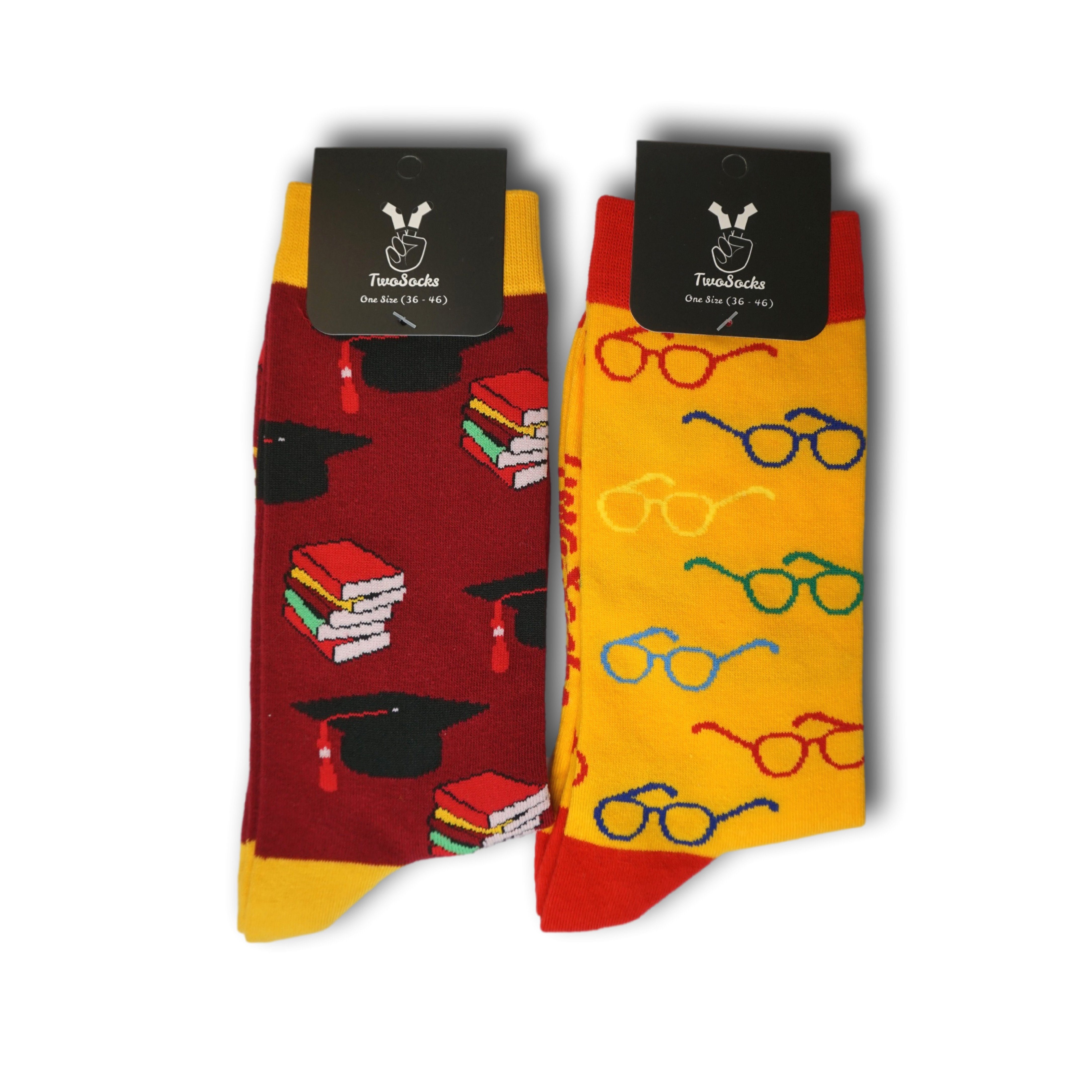 Einheitsgröße 2er-Pack 2 TwoSocks Freizeitsocken Studenten Socken Socken Geschenk (Set, Unisex Paar) Lustige