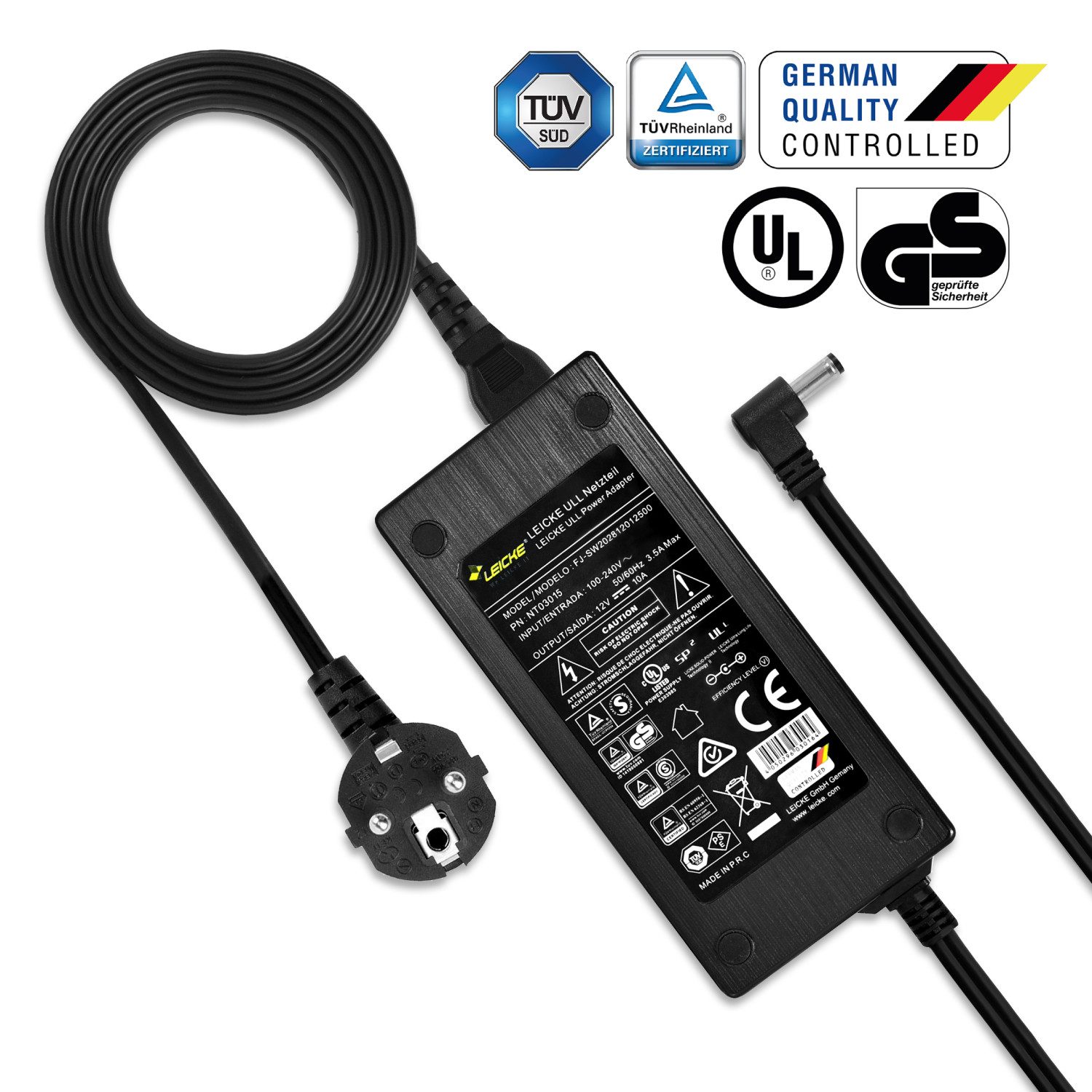 Leicke ULL Netzteil 120W, 12V, 10A Netzteil (besonders leicht, Kurzschluss-, Überspannungs- und Überhitzungsschutz)