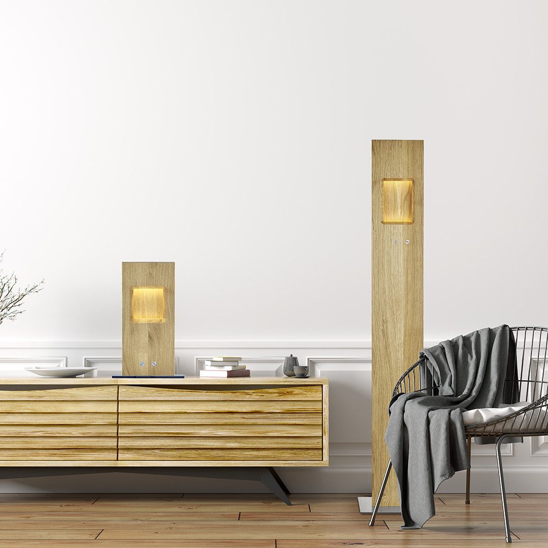 HerzBlut LED Stehlampe Pan LED, Alu LED-Leiste Acryl satiniert