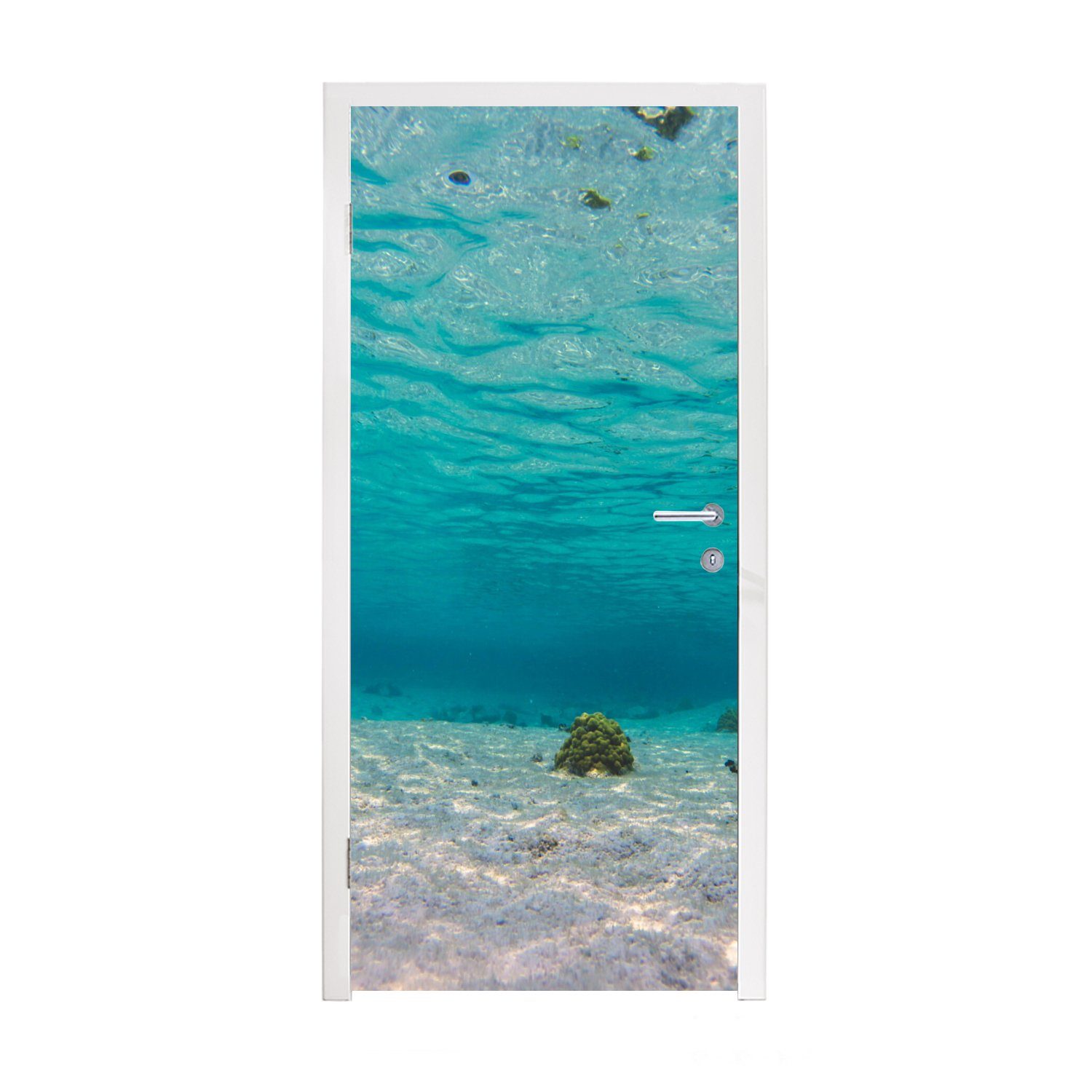 MuchoWow Türtapete Das wunderschöne Meer von Glover's Reef in Belize, Matt, bedruckt, (1 St), Fototapete für Tür, Türaufkleber, 75x205 cm