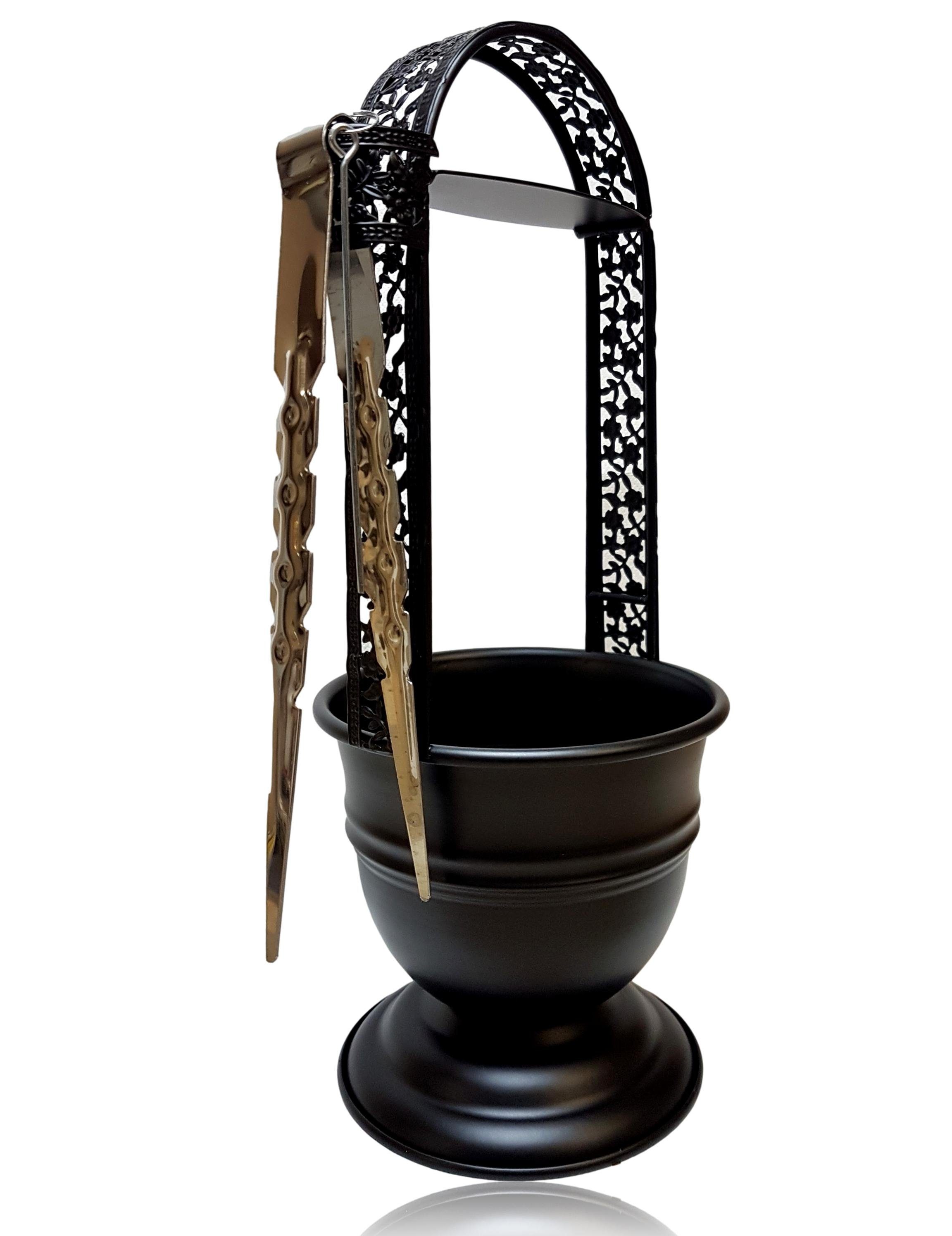 BAYLI Kohlekorb Bayli Shisha Kohlebehälter + 21,5 cm Kohlezange mit Dorn, Kohlekorb