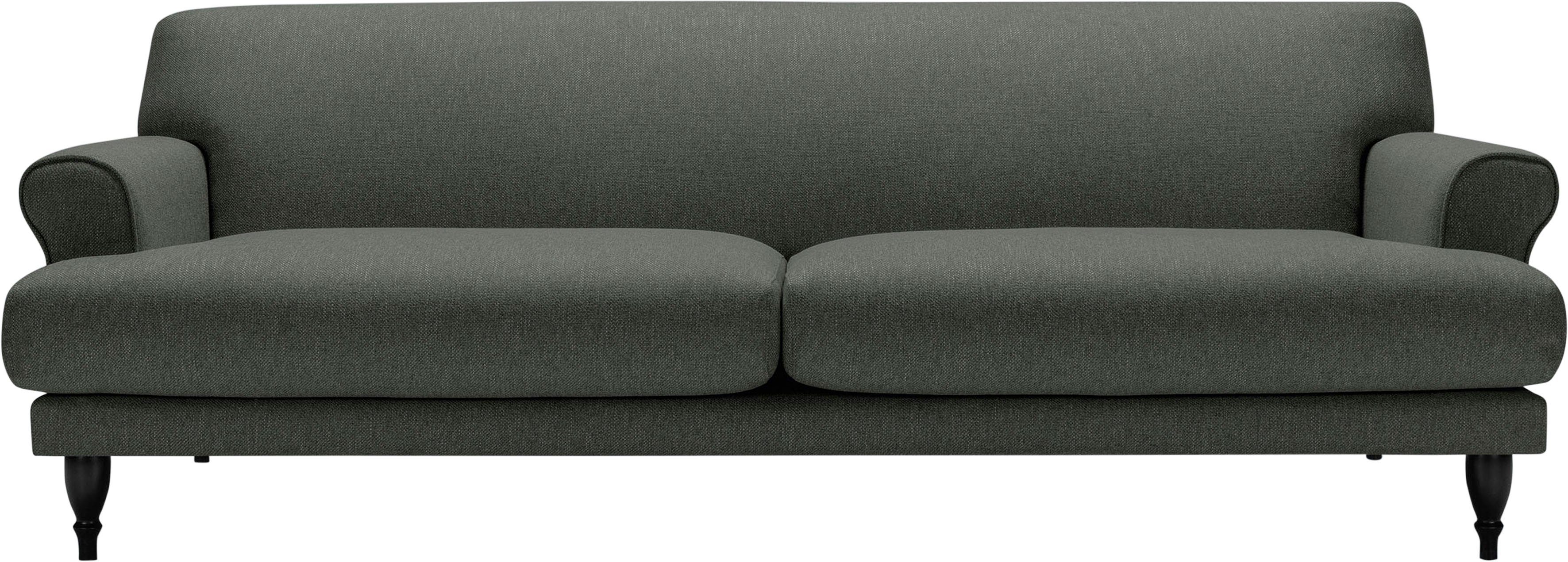 Füße 3-Sitzer, LOVI Sofa Sitzunterfederung Buche mit schwarz, Ginger, Polsterunterlage