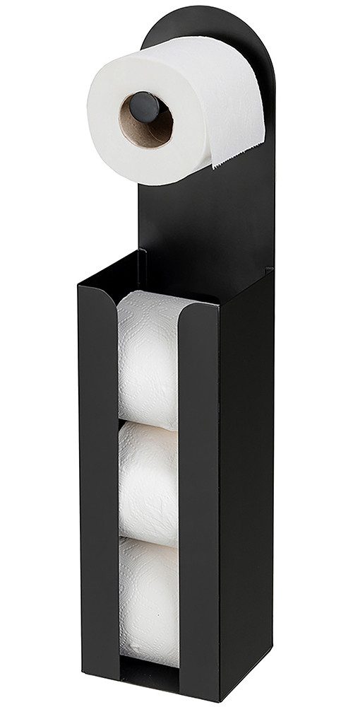 WENKO Toilettenpapierhalter Modell 2-in-1 Agira, zum Stellen oder Kleben, Platz für 3 Ersatzrollen