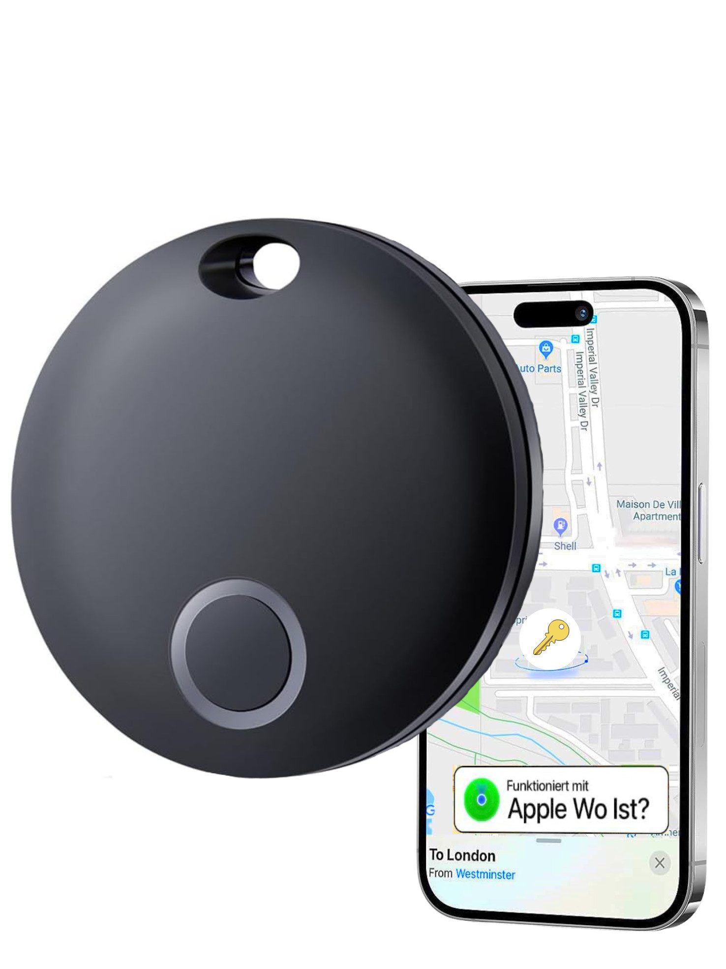 S&T Design Smart Tag Koffer Hunde Tracker kompatibel mit Apple Wo GPS-Tracker (iOS GPS Tracker Wasserdicht Wo Ist Kompatibeler Tracker für Apple MFi)