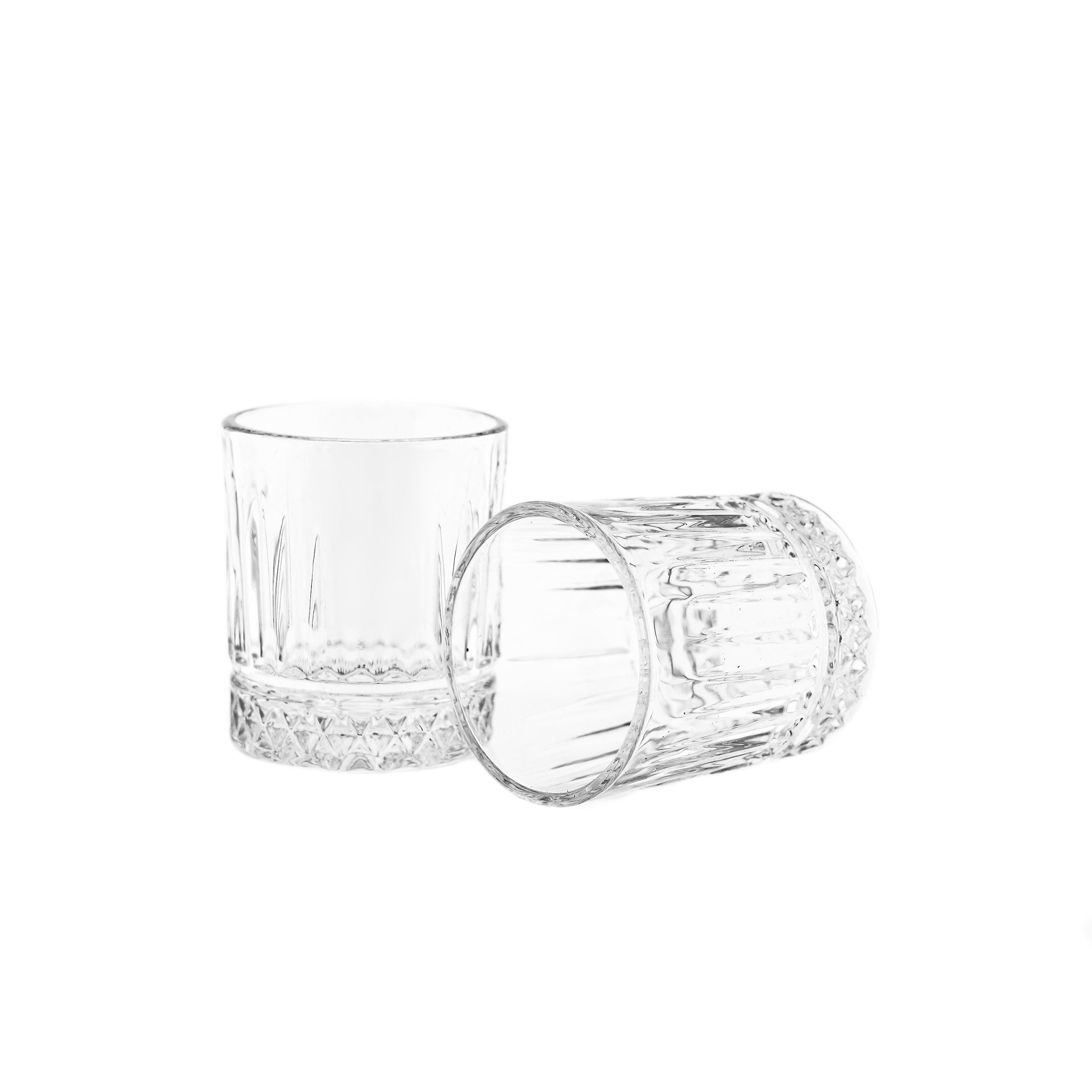 Almina Gläser-Set, 6-tlg., Glas, Mini-Gläser mit Rillenstruktur, 75 ml