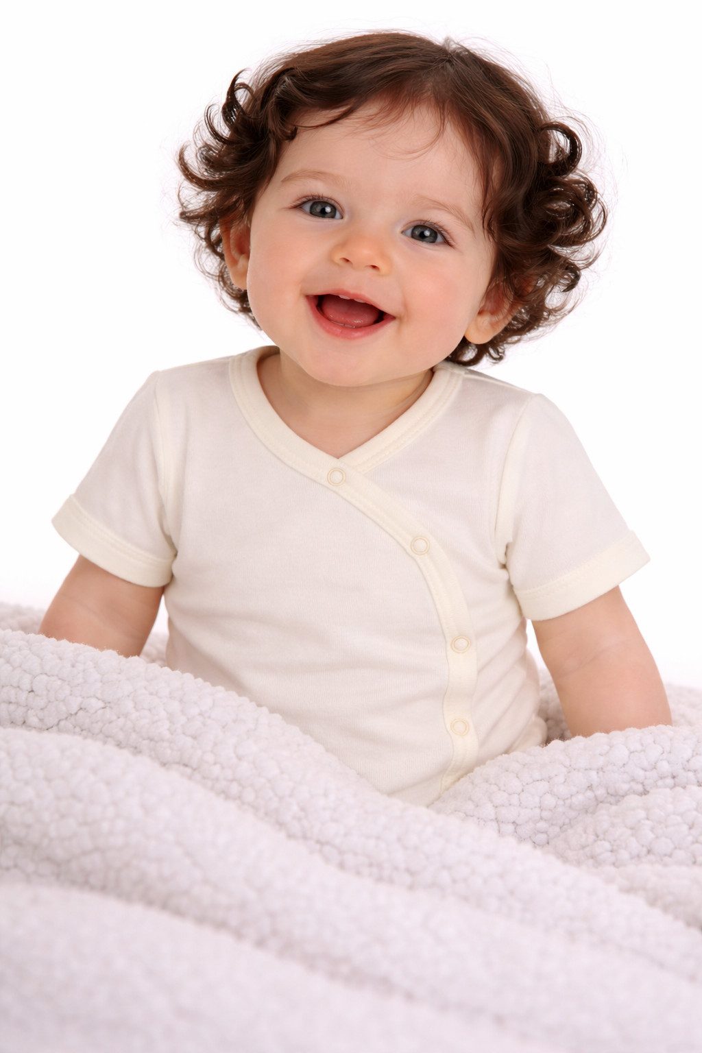 Body Baby Kurzarmbody Wickelbody in Creme ecry kurzarm