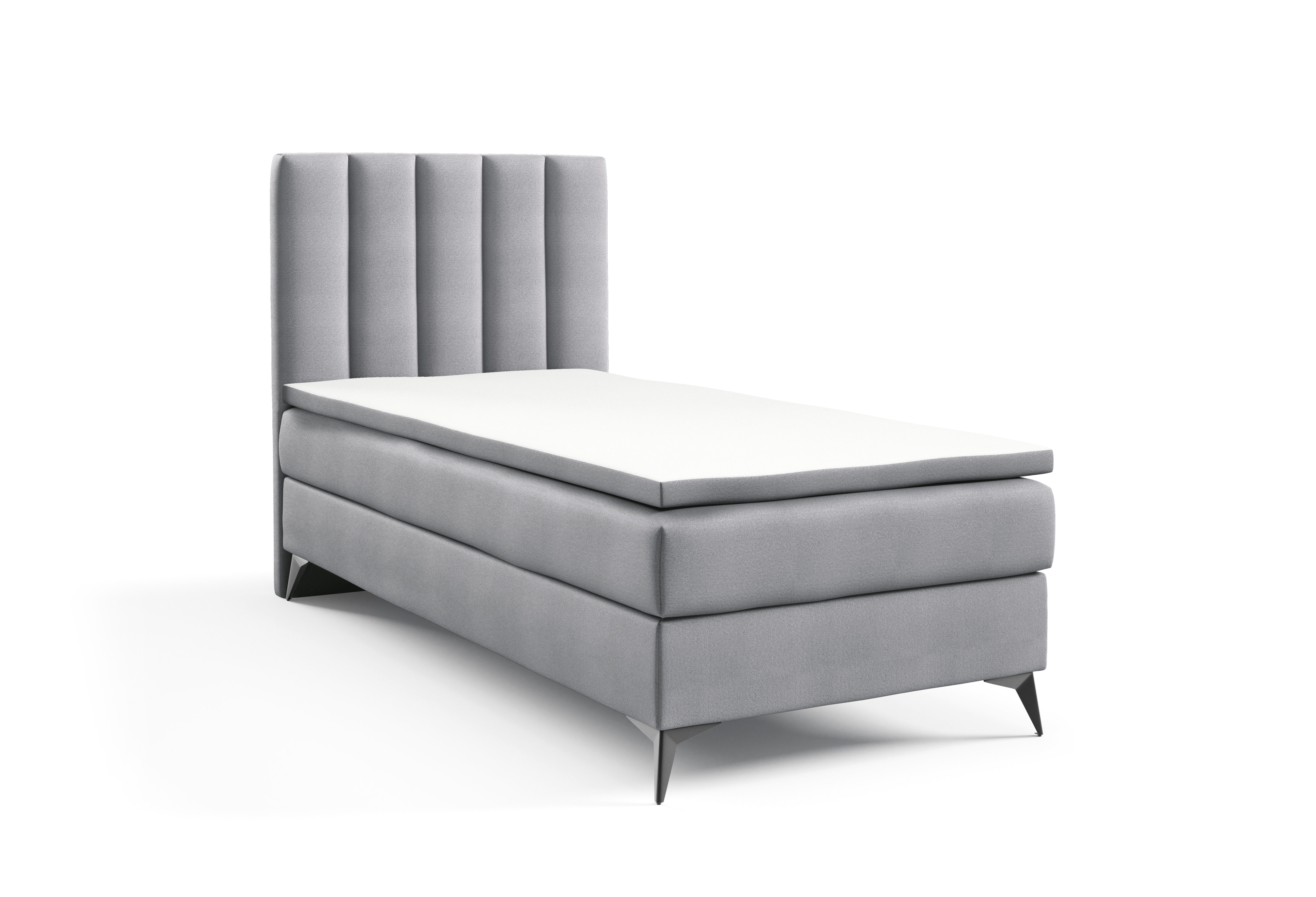 Best for Home Boxspringbett K10 NEO SINGLE Bonellfederkernmatratze mit Komfort Topper H3 (Einzelbett, Polsterbett mit gepolstertes Kopfteil, Jugendbett, Kinderbett versch. Größen, 1-St., 70x200 80x200 90x200 100x200 cm), Handwerksqualität, TOP Preis-Leistungs-Verhältnis