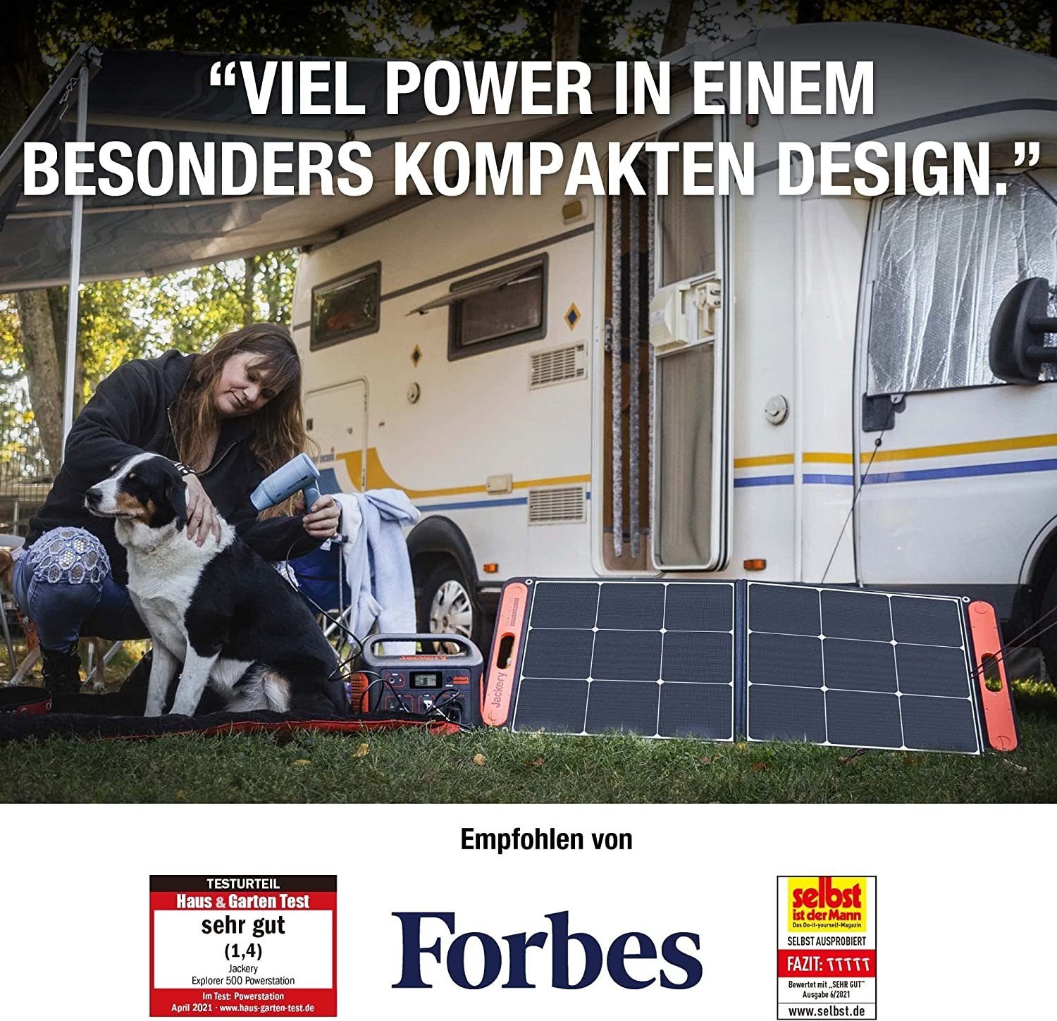 518WH SolarSaga Jackery kW, Solargenerator mit für Powerstation Camping (2-tlg), Outdoor 100W Stromgenerator 500, in Solarpanel, 1,00 tragbar