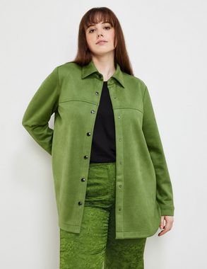 Samoon Jackenblazer Lässiges Overshirt mit Veloursoptik