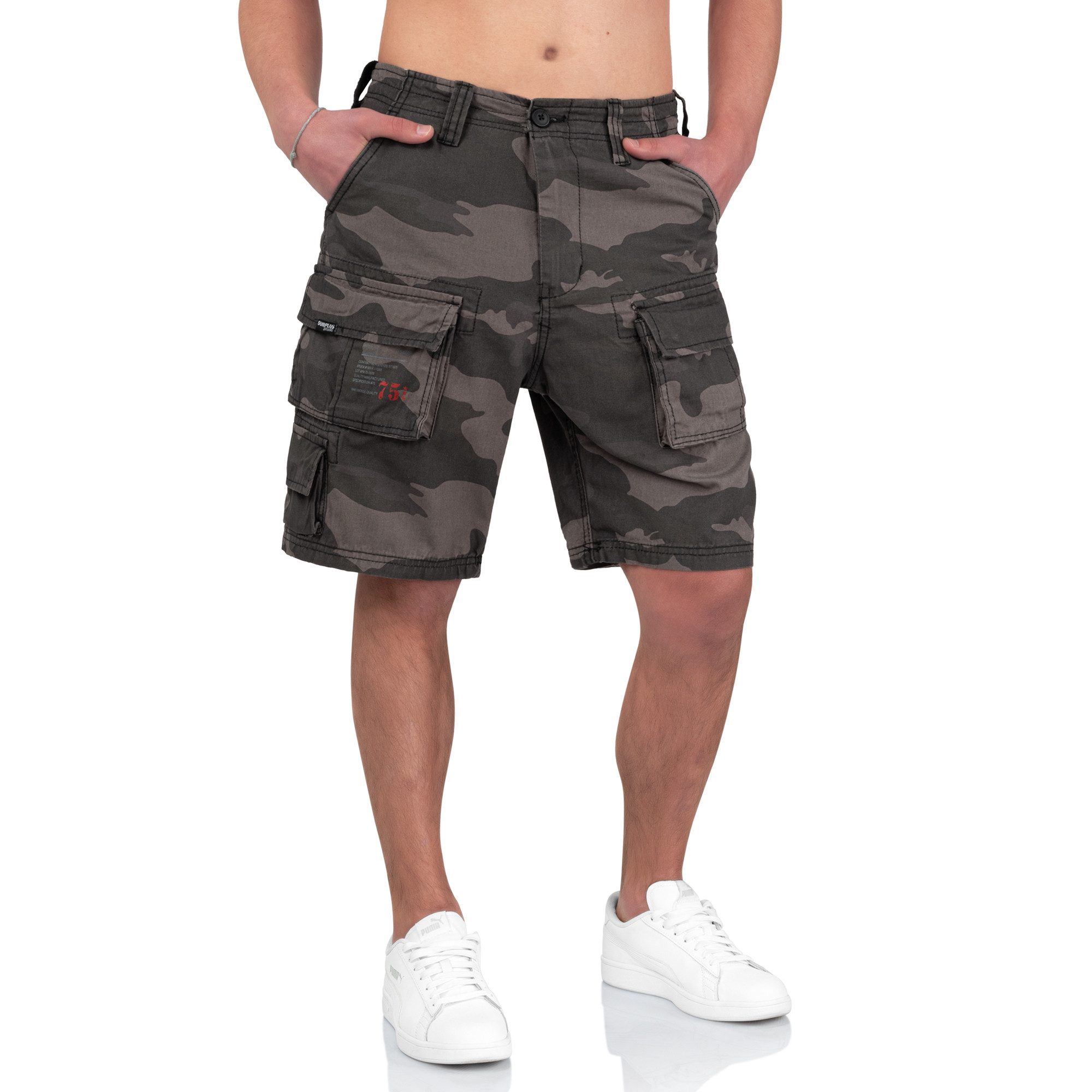 Trooper Cargoshorts Trooper Bermuda Baumwolle Sommer Shorts Kurze Hose Army knielang