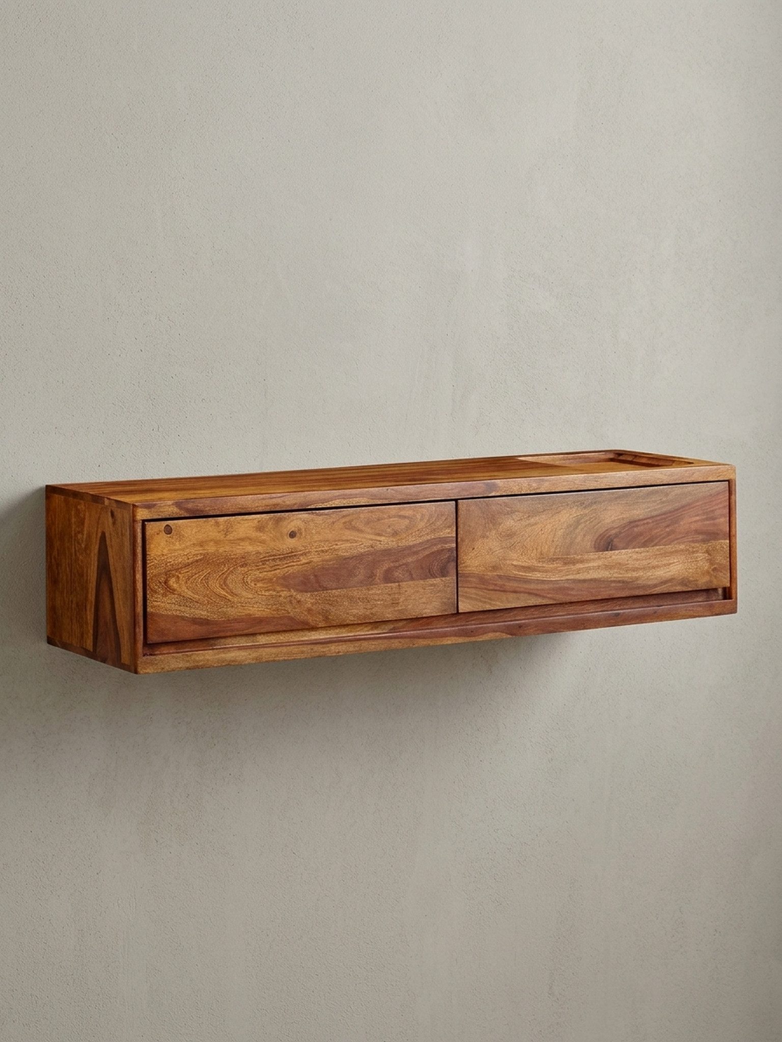 KADIMA DESIGN Lowboard Massivholz TV-Board modernes Design 2 Schubladen Lowboard