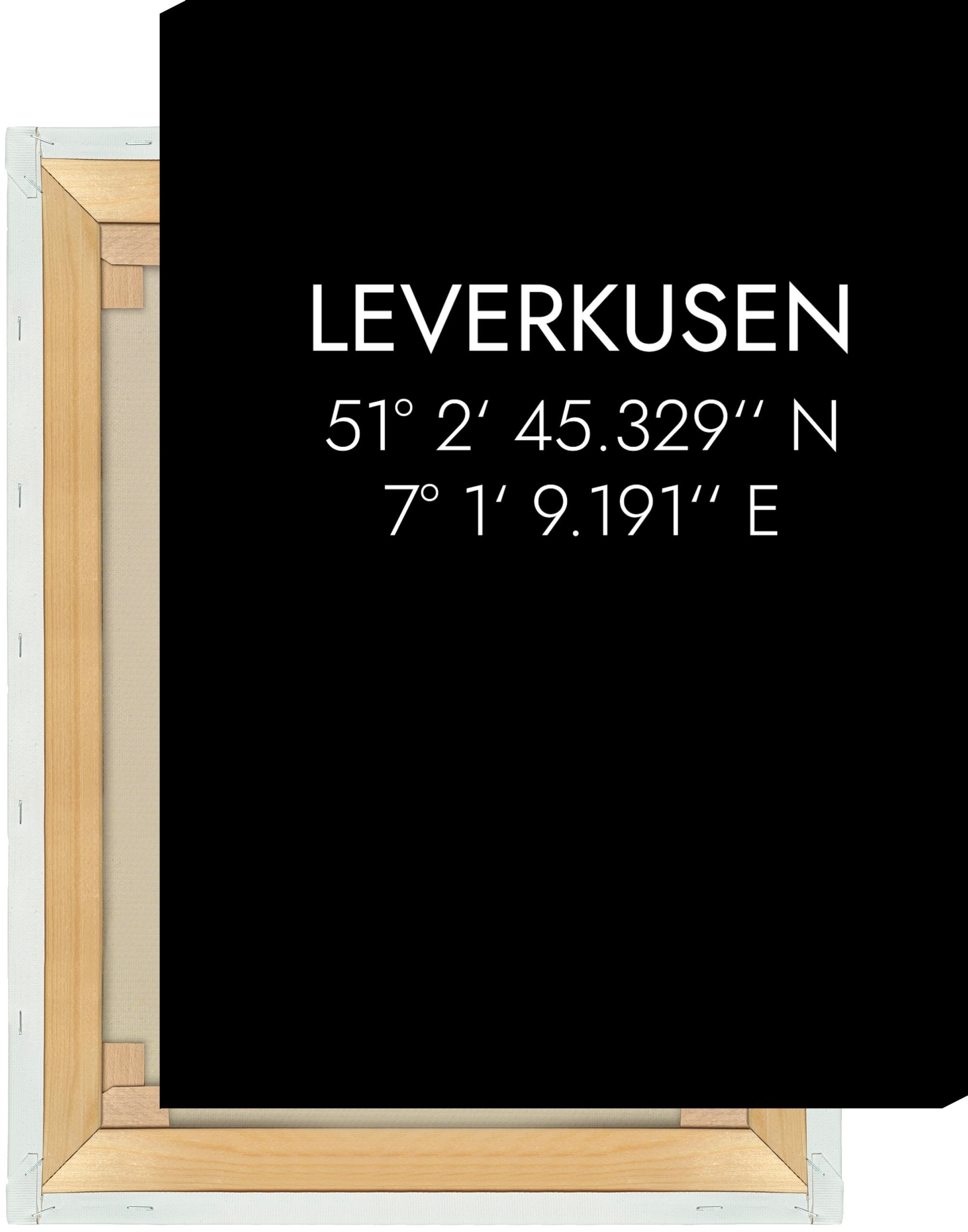 MOTIVISSO Leinwandbild Leverkusen Koordinaten #1