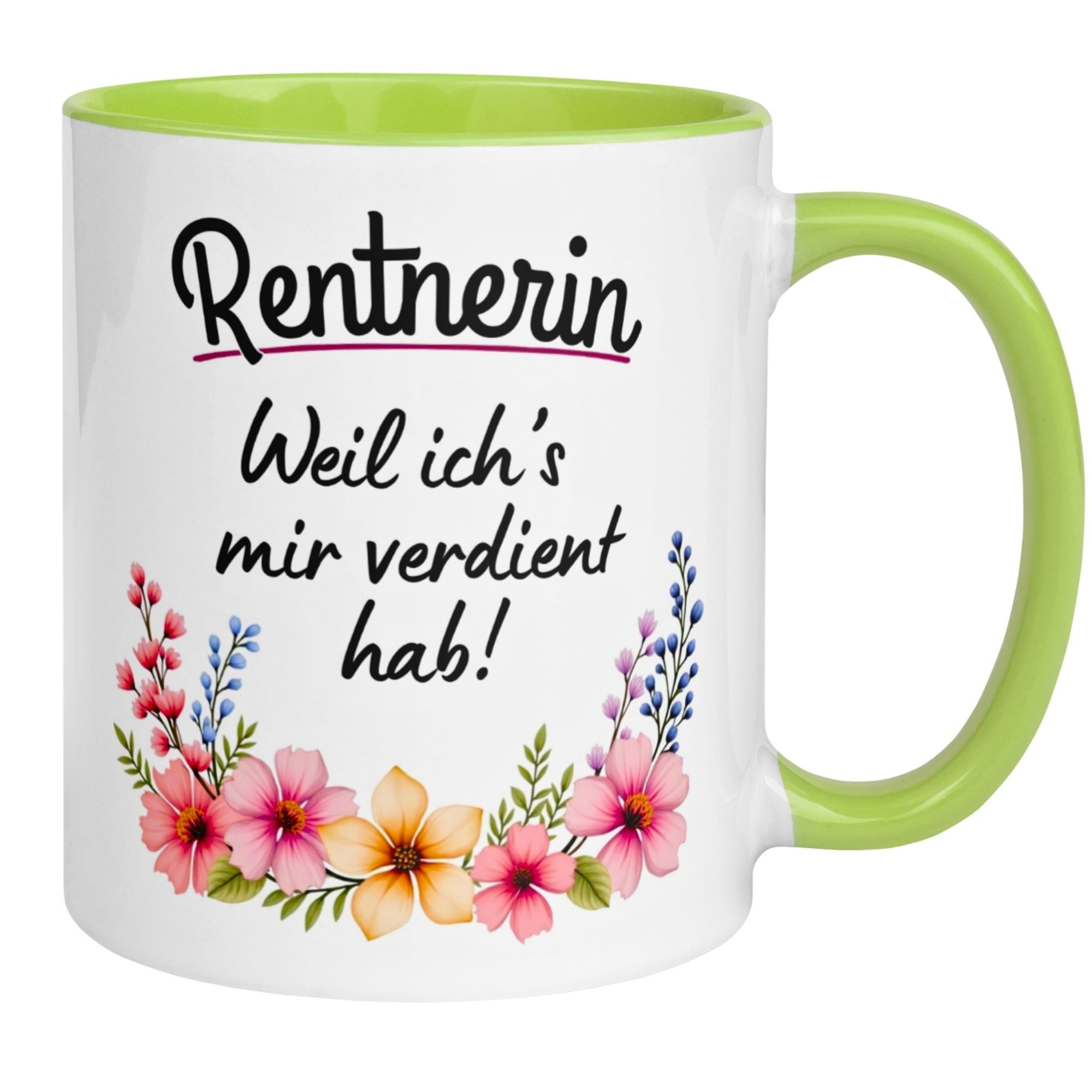 Momentals Tasse Rente Frau – Weil ichs mir verdient hab – Geschenk Rentnerin Ruhestand, Gratis Versand · Links-&Rechtshänder · Spülmaschinenfest