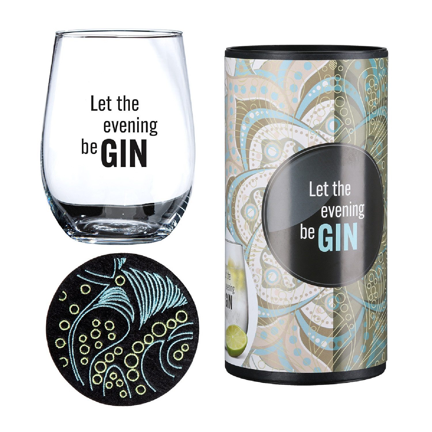 GILDE Glas Ginglas „Let the evening beGIN“ rund 62517, Glas