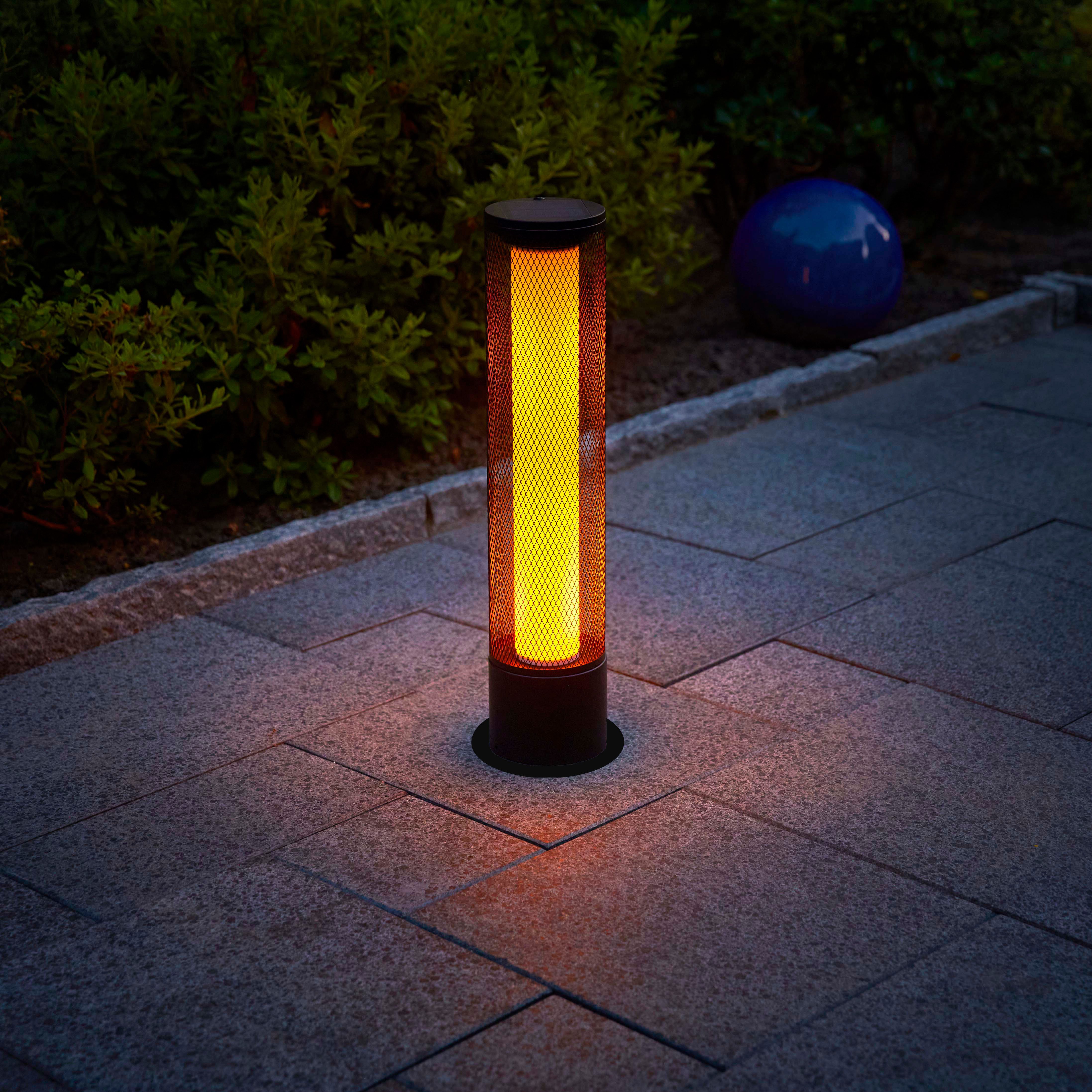 Northpoint LED Gartenleuchte Solar Flammenlichtsäule Flammen Dauerlicht Dämmerungssensor