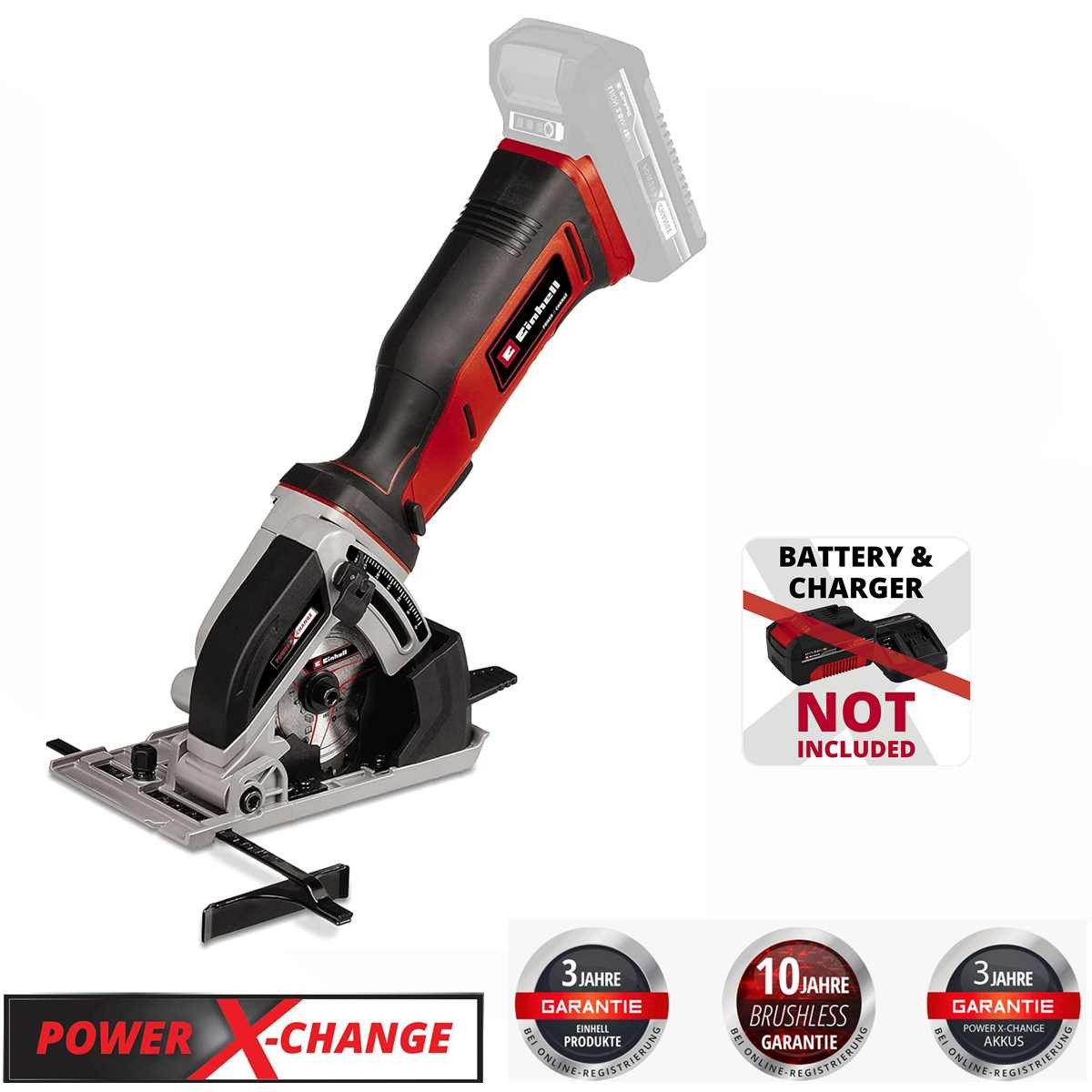 Einhell Akku-Handkreissäge Akku-Mini-Handkreissäge TE-CS 18/89 Li - Solo ohne Akku und Ladegerät