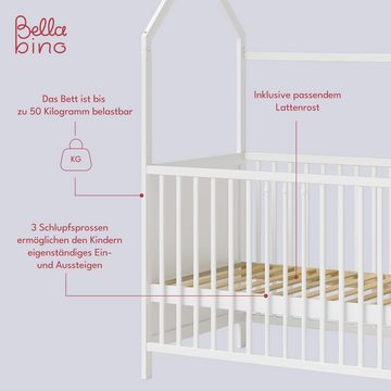 Bellabino Babybett Nika, mit 3-fach höhenverstellbarem Lattenrost, umbaubar zum Juniorbett