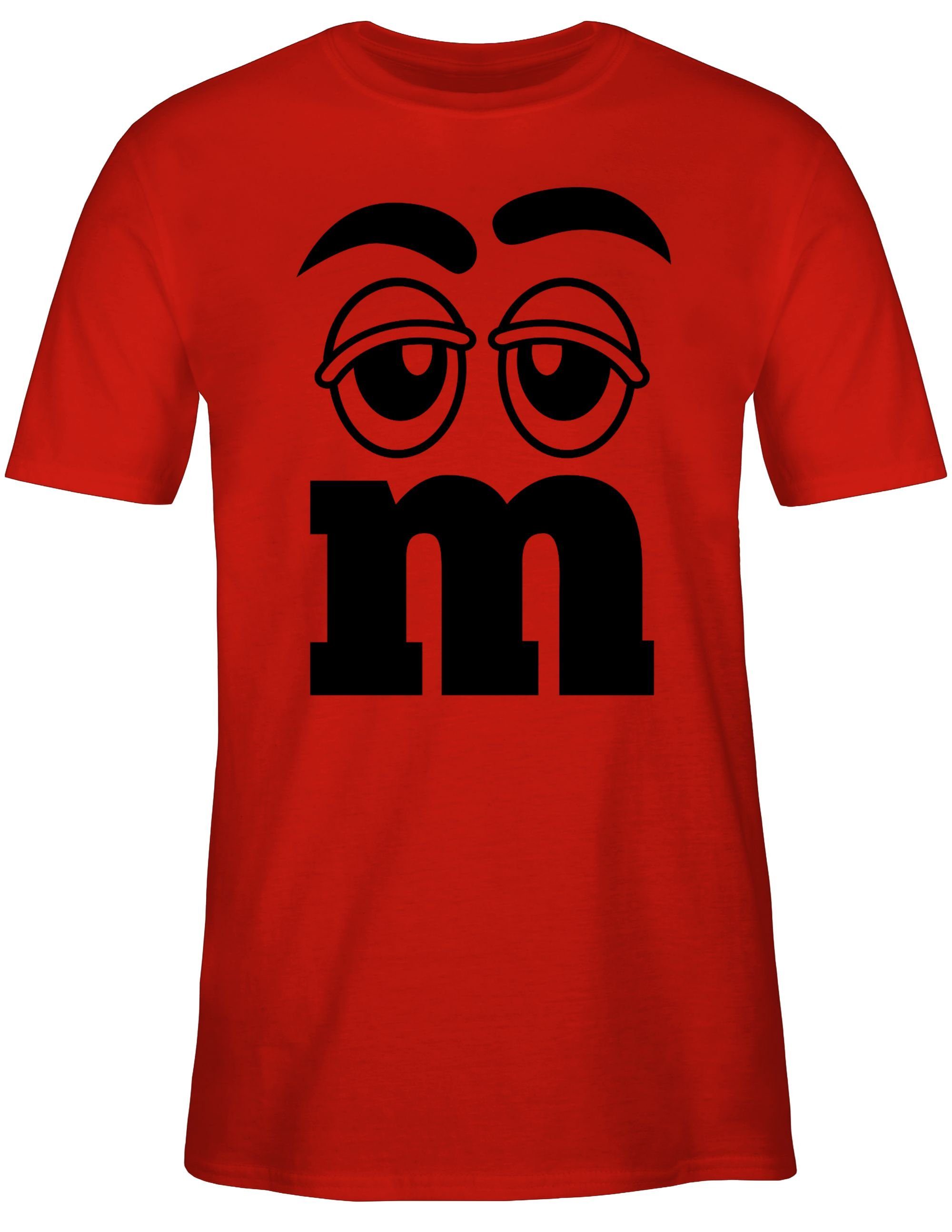 01 & Aufdruck M&M Karneval T-Shirt Rot M M Fasching Shirtracer und Figuren