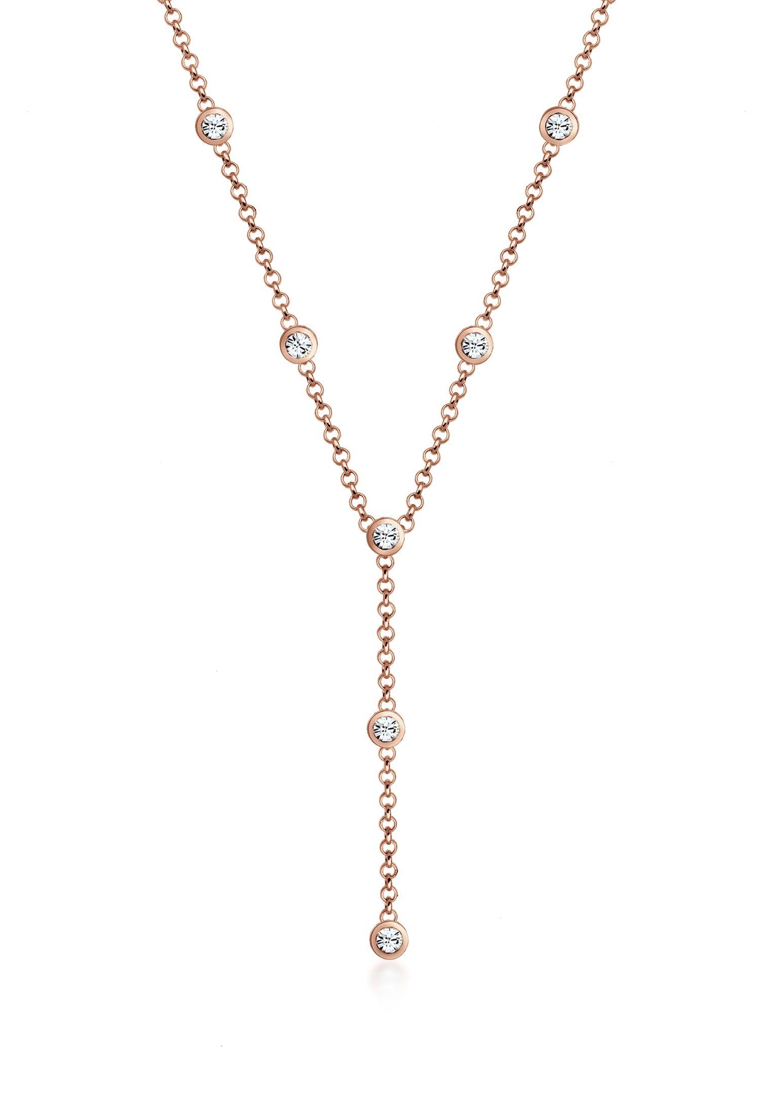 Elli Collierkettchen Y-Kette 925 Silber, mit Kristallen von Swarovski® günstig online kaufen