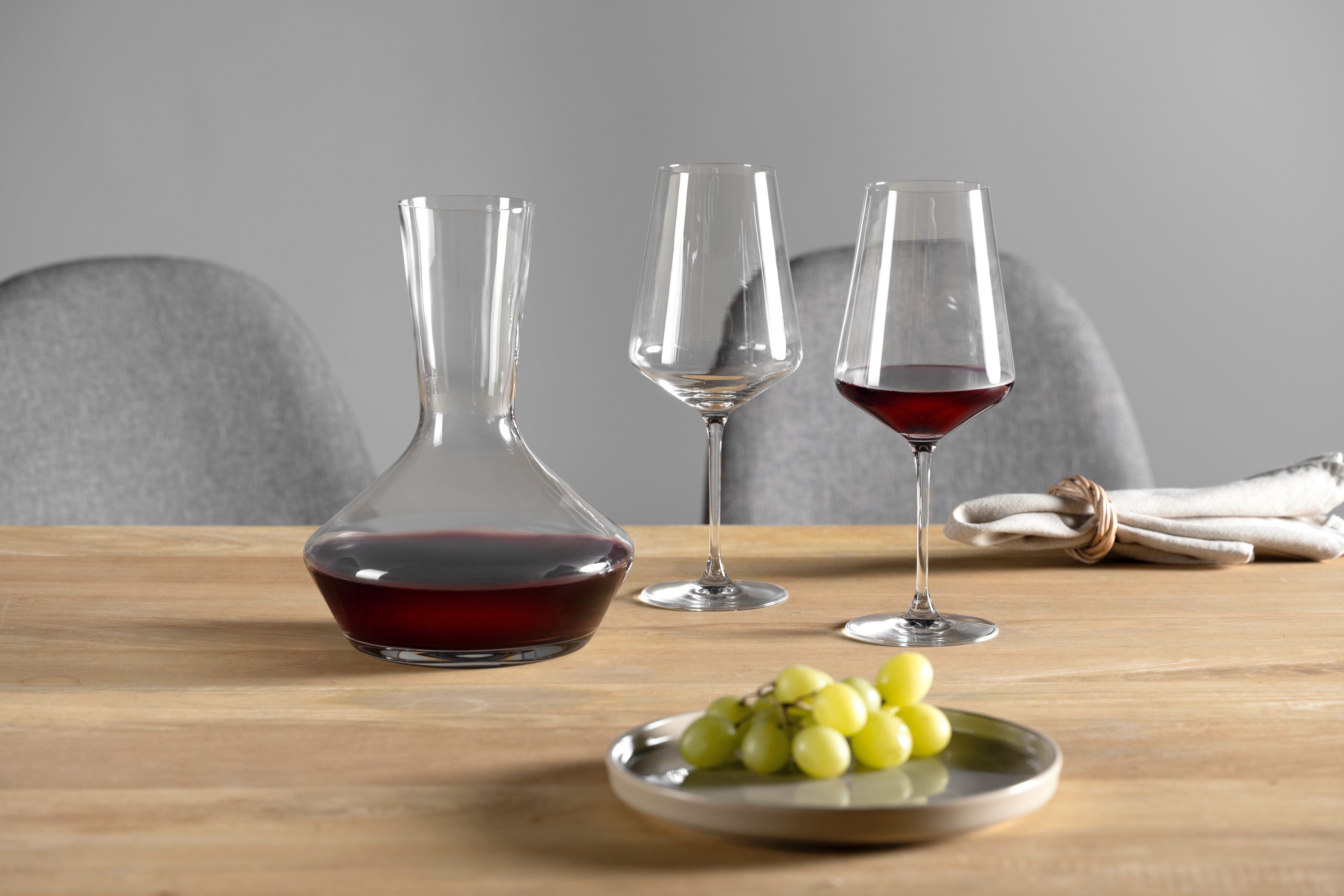 LEONARDO Gläser-Set Weinset XL PUCCINI, 3-tlg., Kristallglas, 2 Weingläser je 560 ml, 1 Dekanter - 1.700 ml, Höhe ca. 24