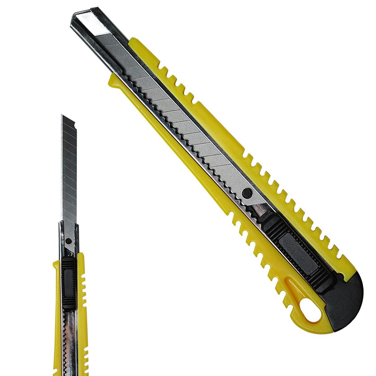 HELO24 Cuttermesser Teppichmesser Paketmesser Gelb 10 Stück, (10-tlg)