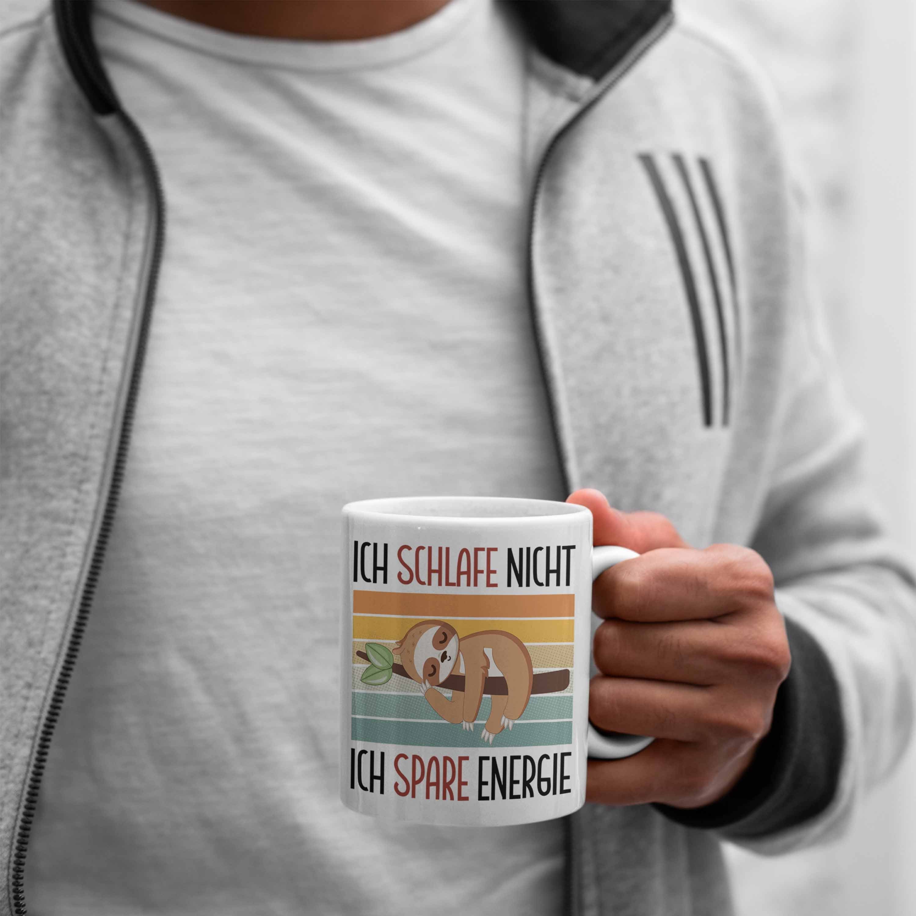 Trendation Tasse Ich Schlafe Tasse Weiss Faultier Energie Ich Mo Faulenzer Spare Nicht Grafik