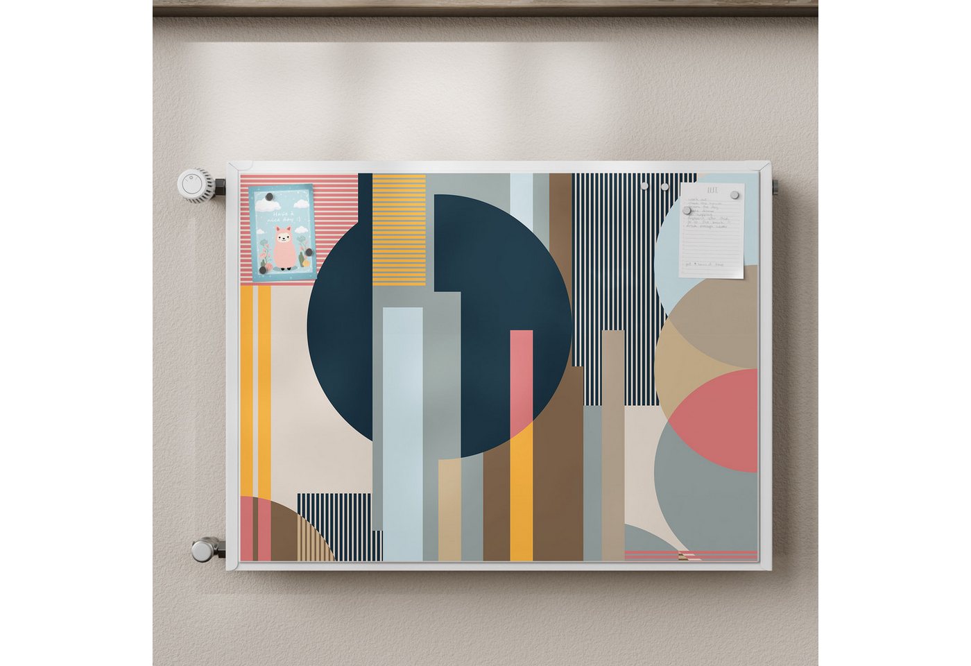 Thumbnail - DEQORI Magnetfolie 'Harmonie in Formen', beschreibbar Heizung Magnetmatte magnetisch Magnetfolie