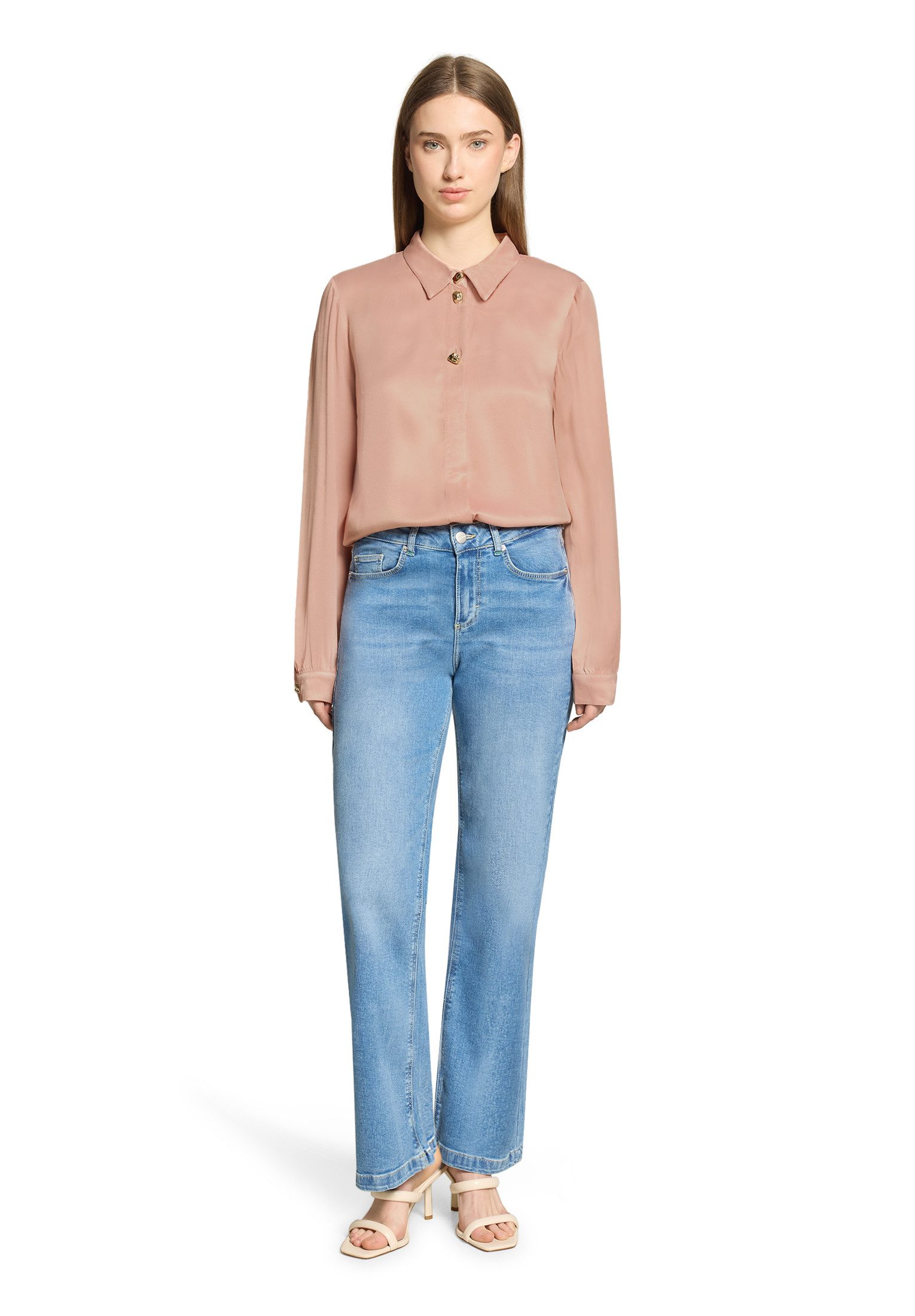Cartoon Satinbluse Damen mit Knöpfen