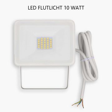 Elro LED Wandstrahler LF60, LED fest integriert, Neutralweiß, LED-Strahler, Frostbeständig, Sicherheitsglas der Klasse I, 90 cm langes Stromkabel, Wasserdicht