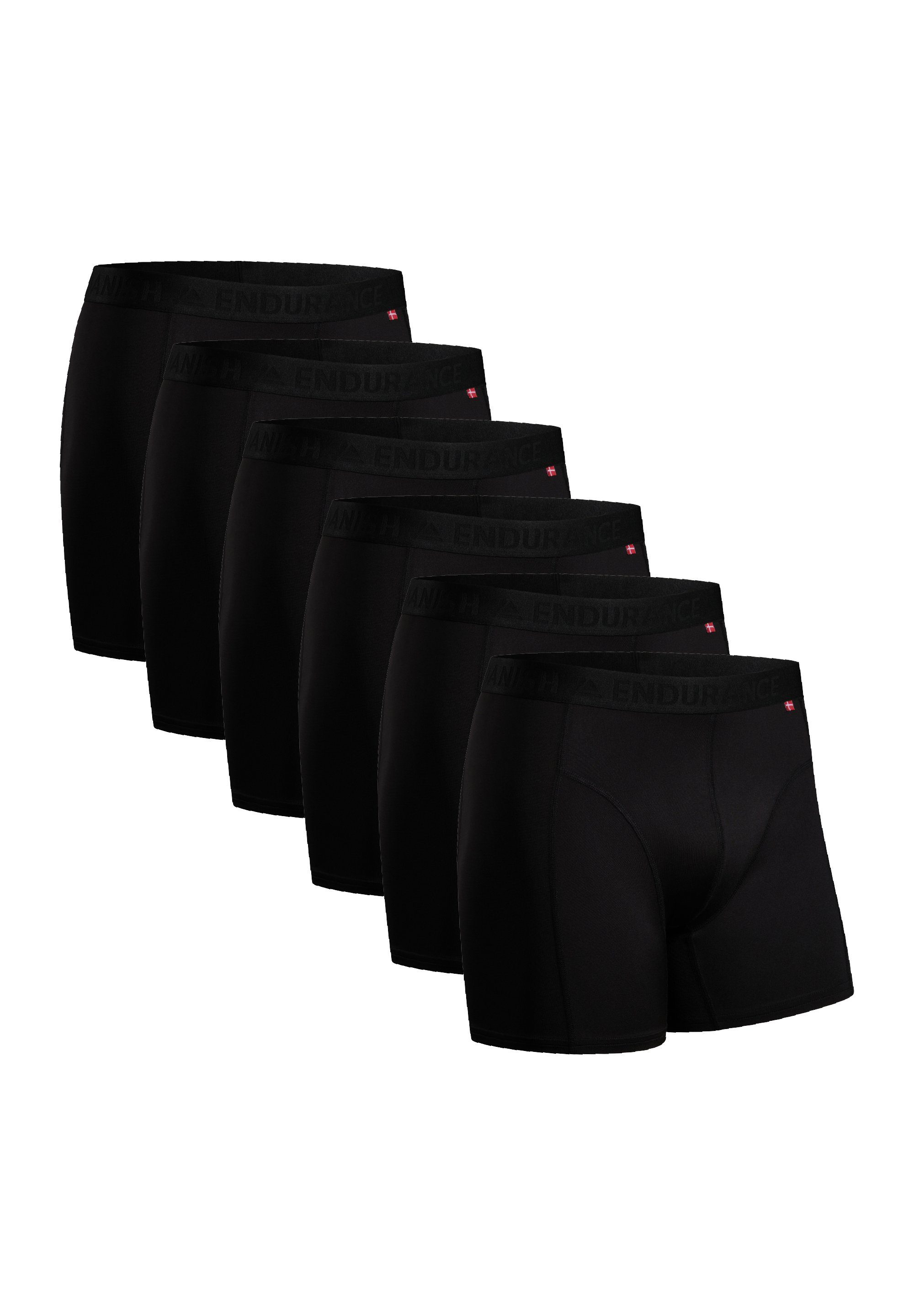 DANISH ENDURANCE Boxershorts Sport Trunks (Packung, 6-St) Schnelltrocknend schwarz
