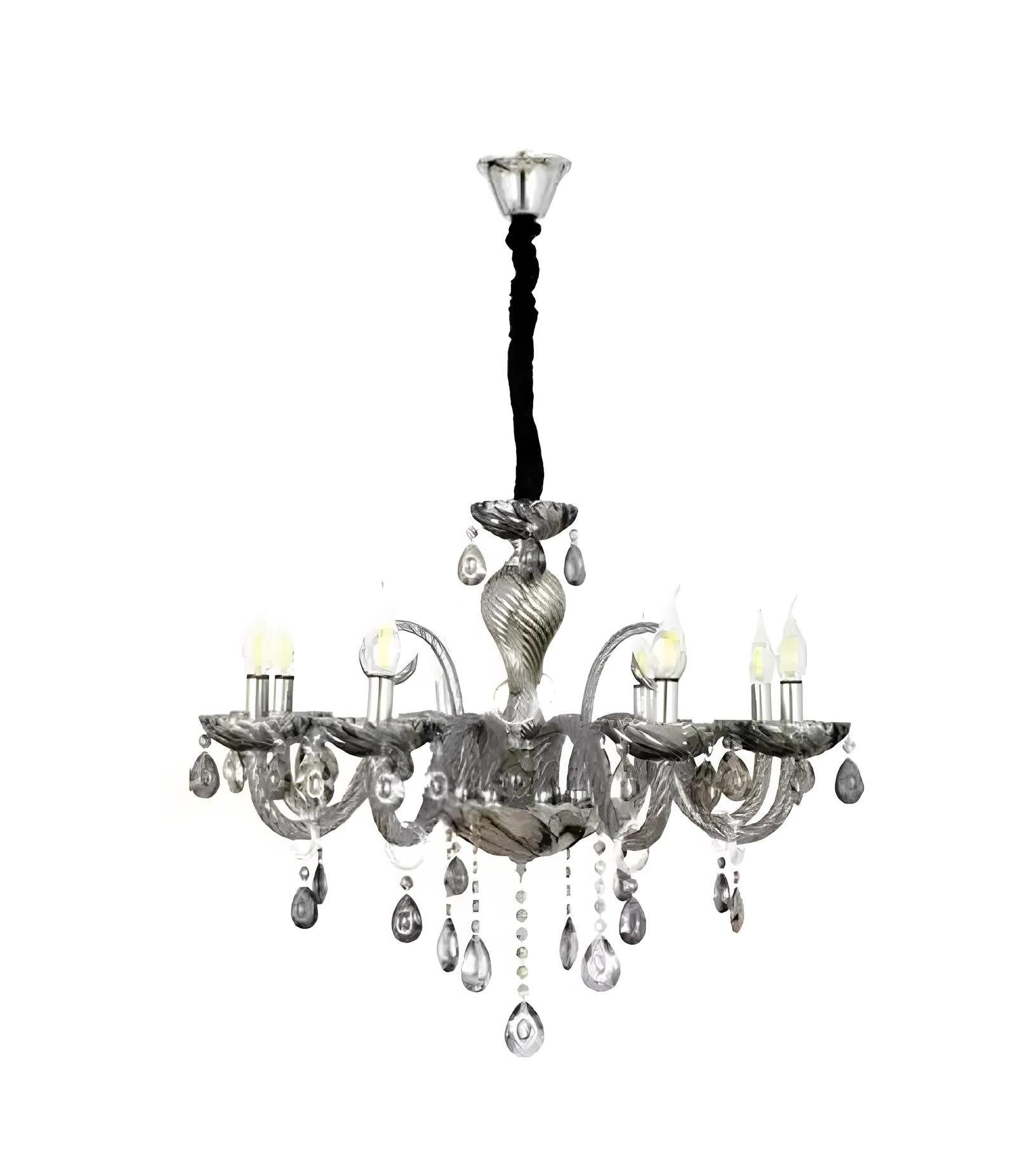 Xlmoebel Kronleuchter Eleganter Kristallleuchter in Silber für modernes Ambiente, Hergestellt in Europa
