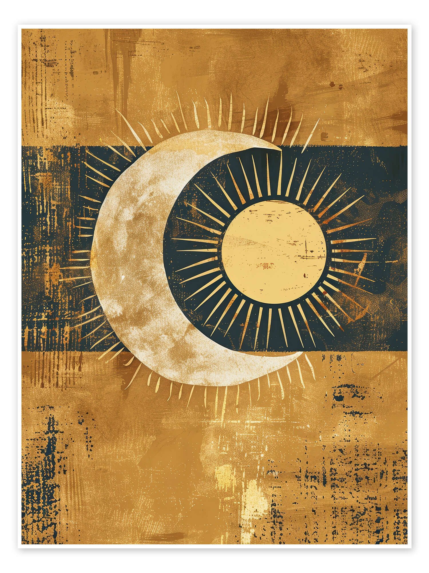 Posterlounge Poster DejaReve, Sonne und Mond, Modern