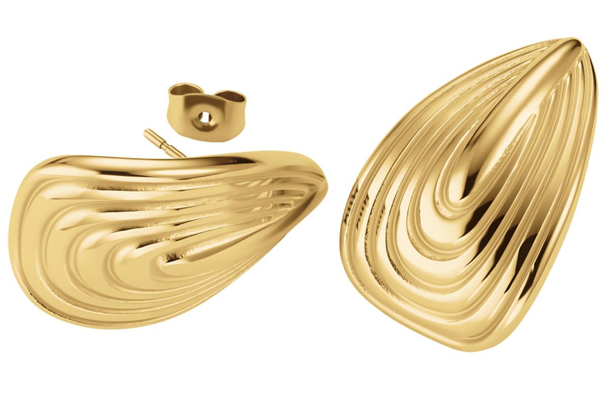 ROSEFIELD Paar Ohrstecker JEREG-J965, für Damen Retro Goldfarben