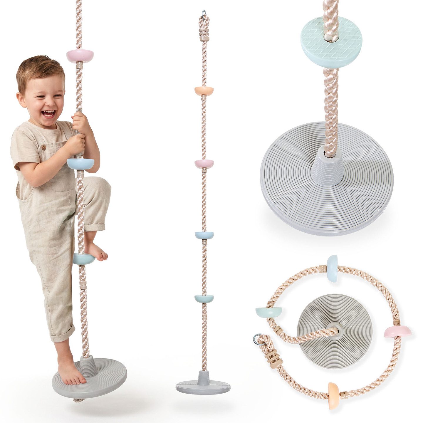 HyperMotion Babyschaukelsitz HyperMotion Kletterseil Kinder Schaukel mit Scheibe 2 m
