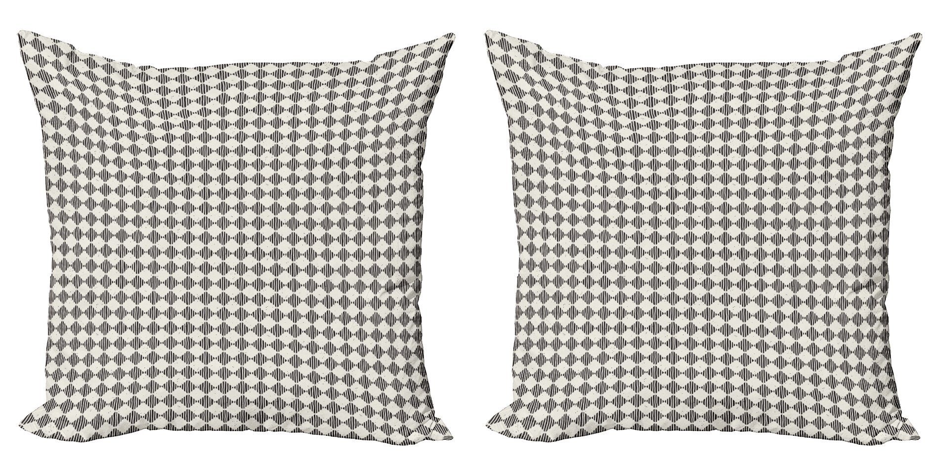 Kissenbezüge Modern Accent Doppelseitiger Digitaldruck, Grunge Striped Geometrisch (2 Stück), Abakuhaus Rhombuses